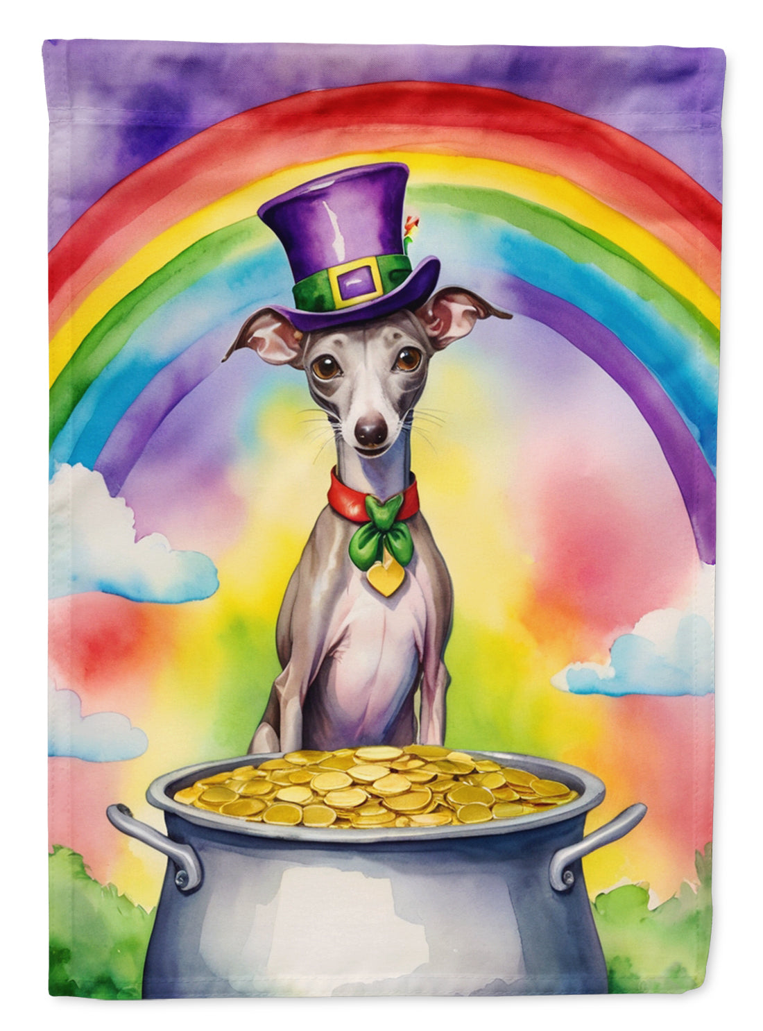 Buy this Italian Greyhound St Patrick&#39;s Day Garden Flag