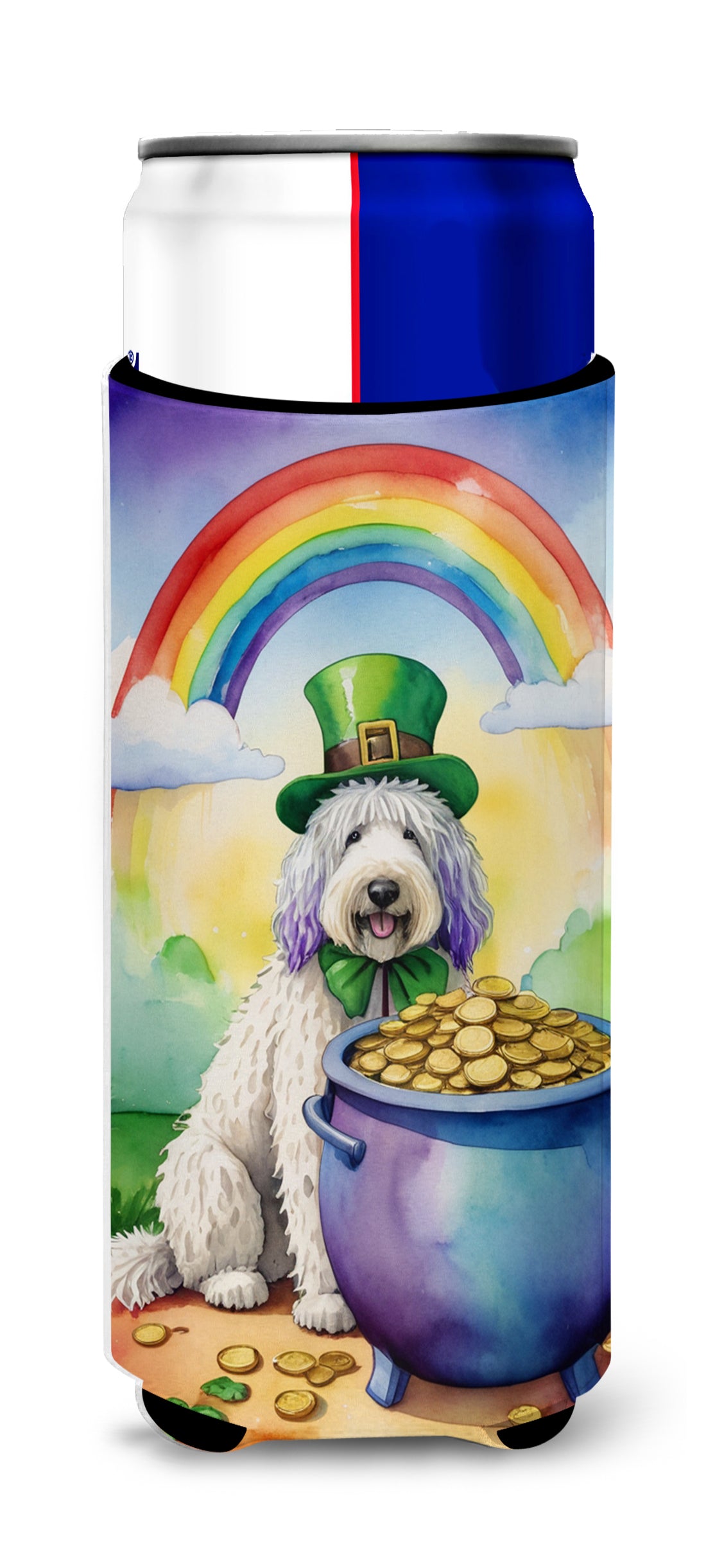 Buy this Komondor St Patrick&#39;s Day Hugger for Ultra Slim Cans