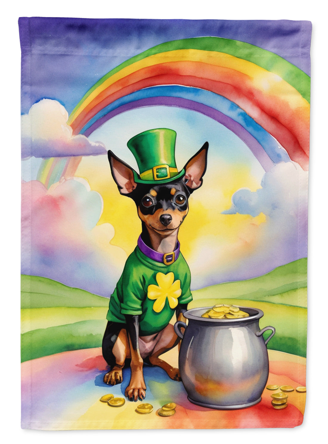 Buy this Miniature Pinscher St Patrick's Day Garden Flag