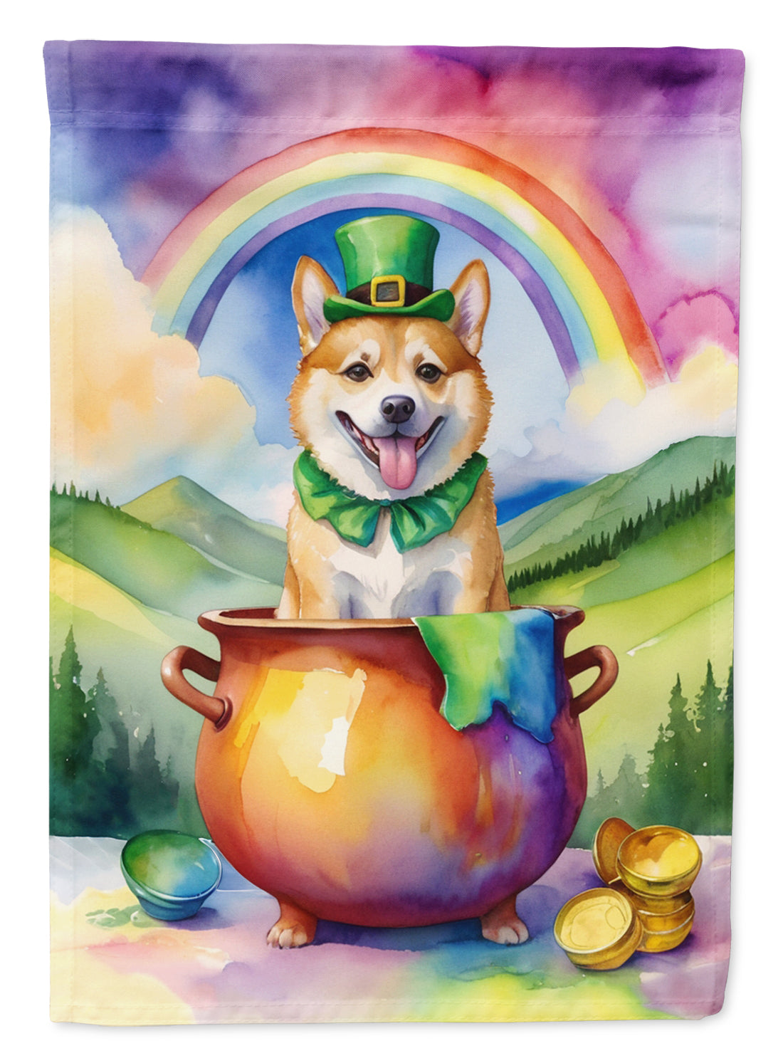 Buy this Norwegian Buhund St Patrick's Day Garden Flag