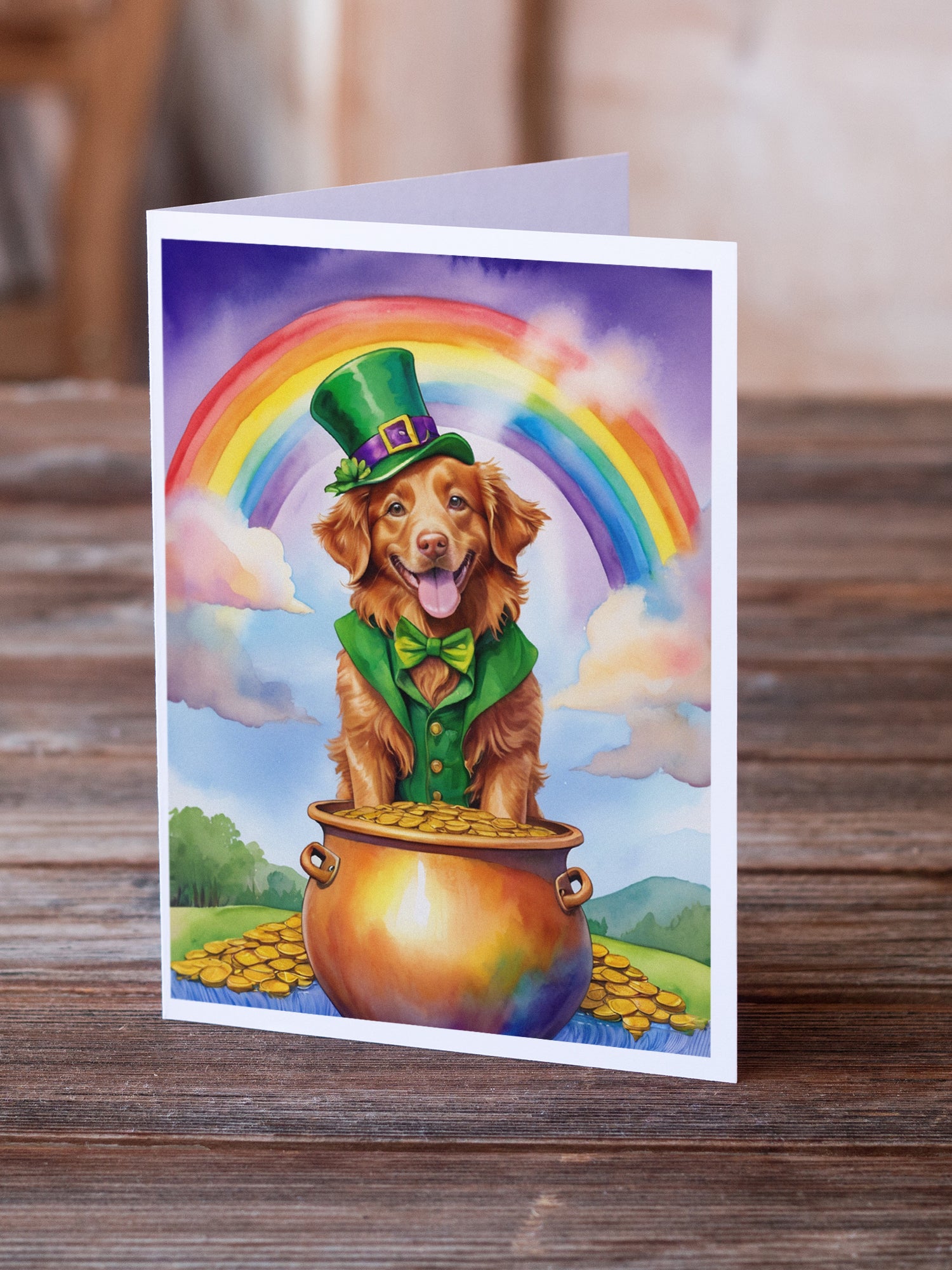 Buy this Nova Scotia Duck Tolling Retriever St Patrick's Day Greeting Cards Pack of 8