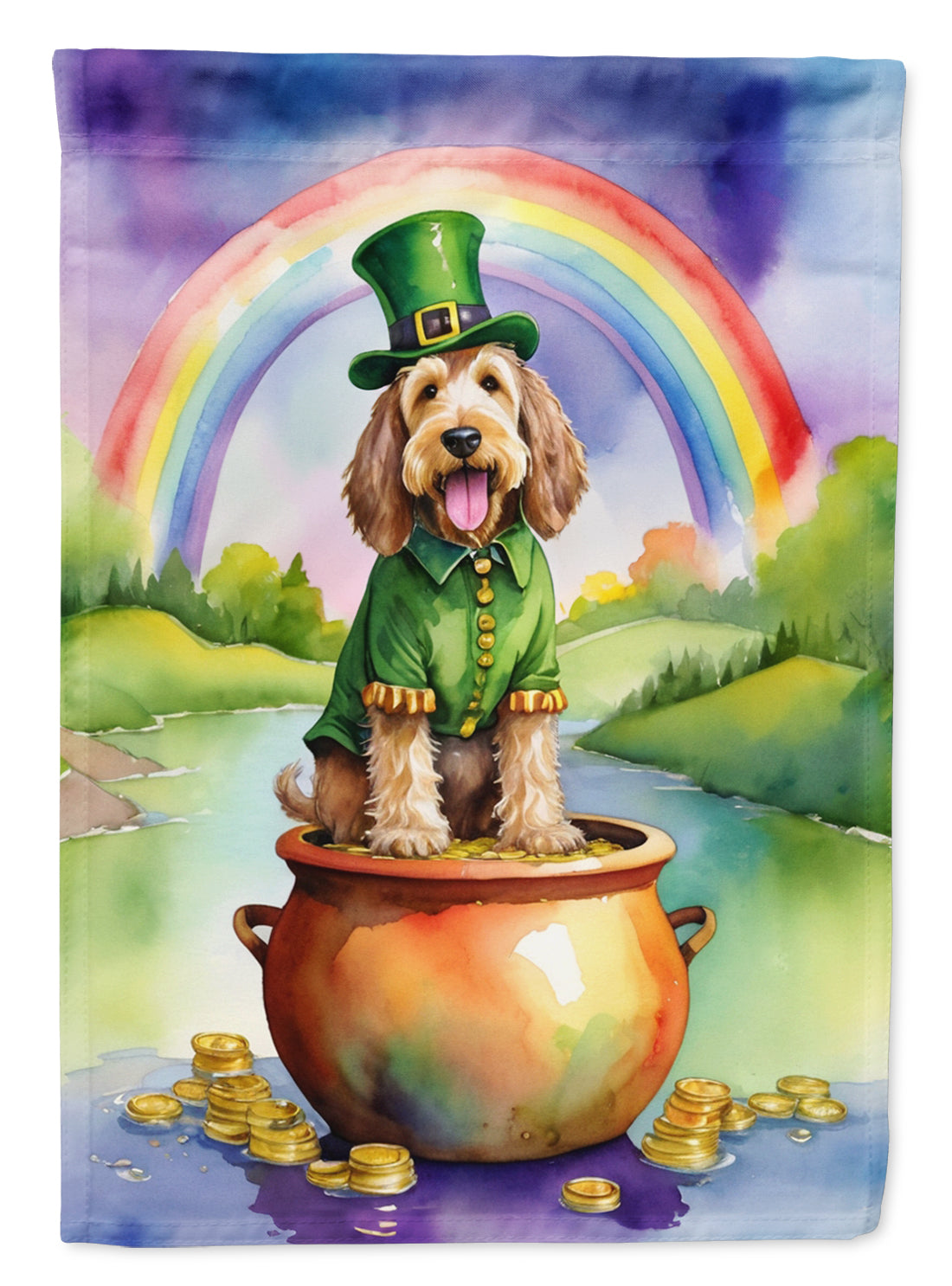 Buy this Otterhound St Patrick&#39;s Day House Flag