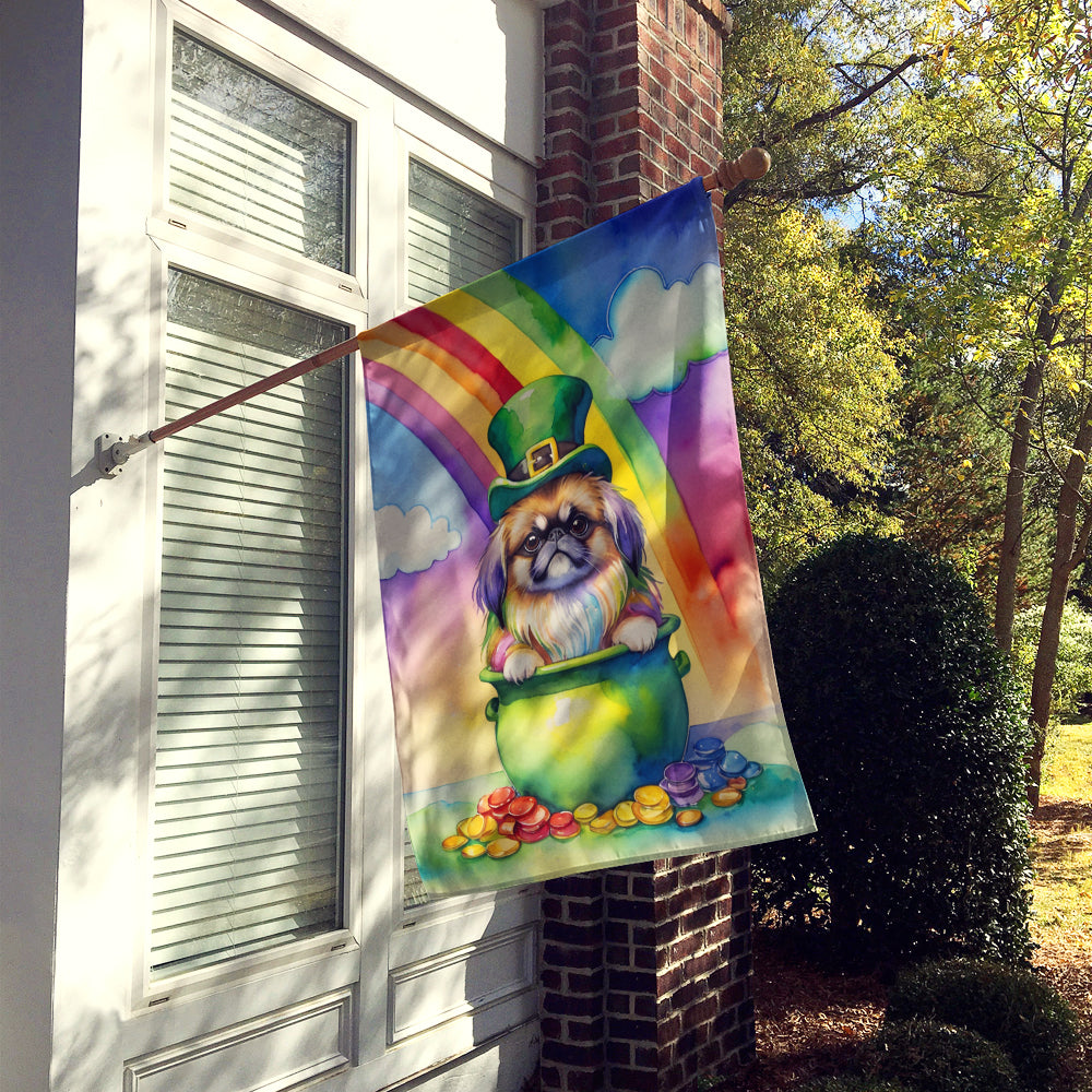 Pekingese St Patrick's Day House Flag