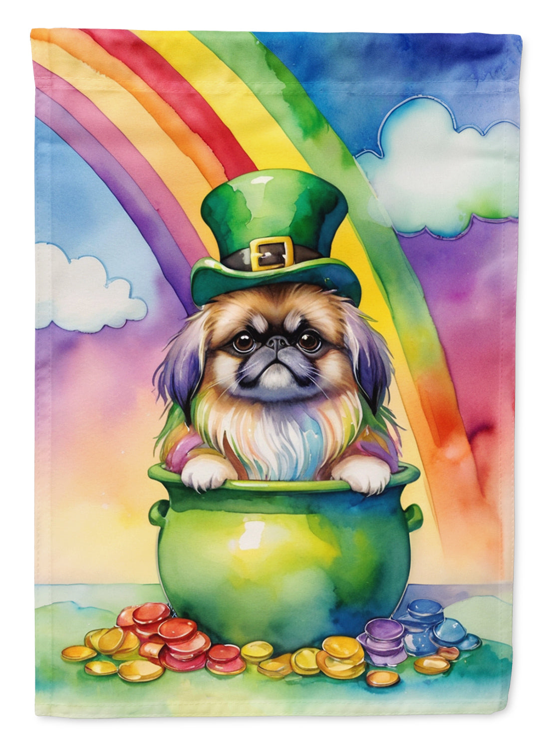 Buy this Pekingese St Patrick&#39;s Day Garden Flag