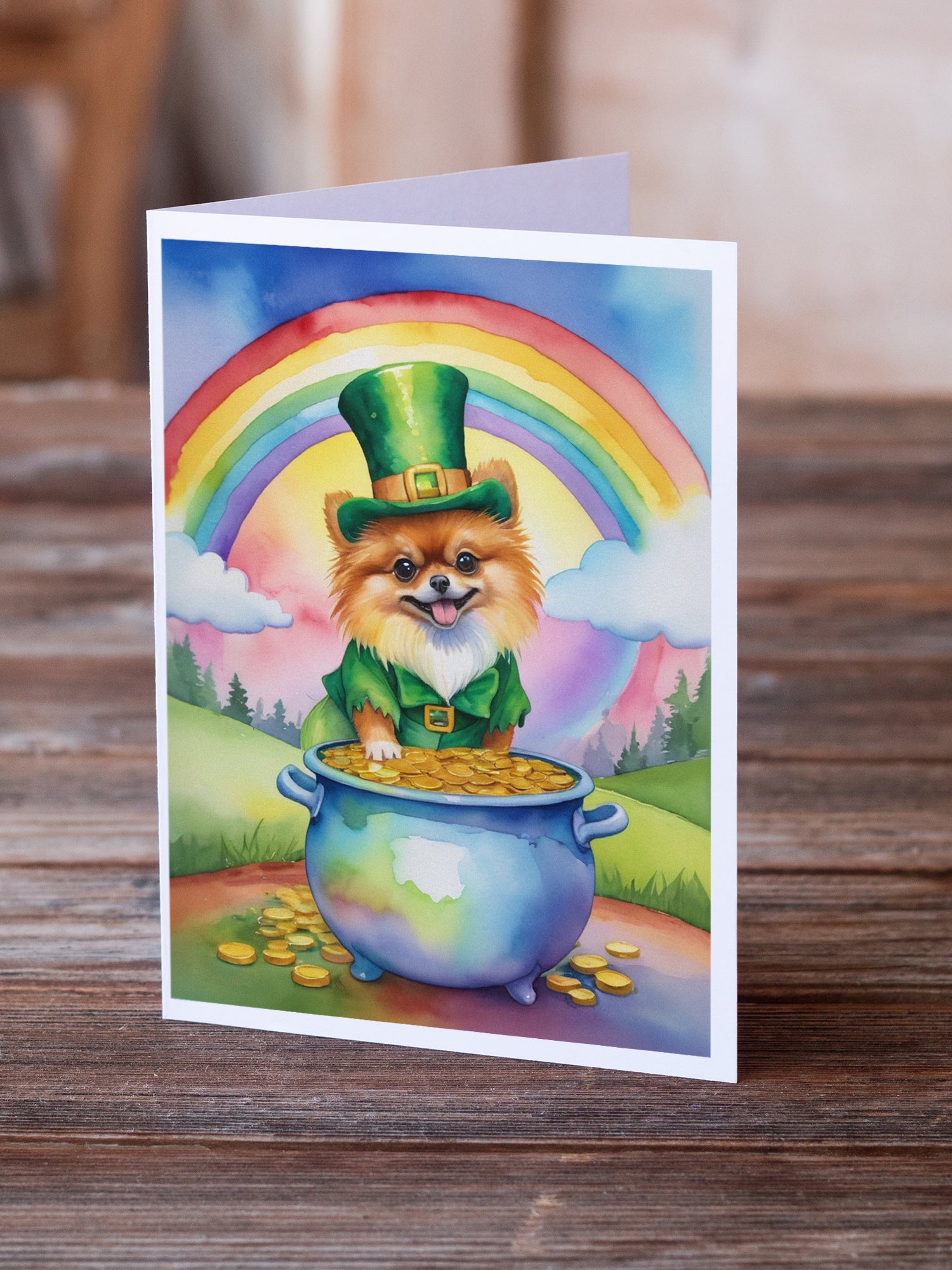 Buy this Pomeranian St Patrick's Day Greeting Cards Pack of 8