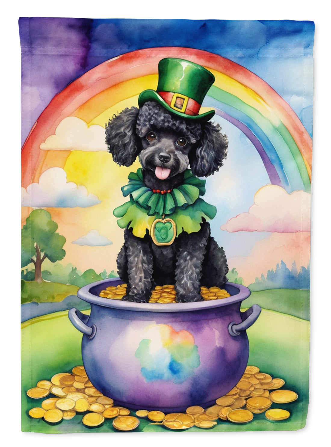 Buy this Black Poodle St Patrick's Day Garden Flag