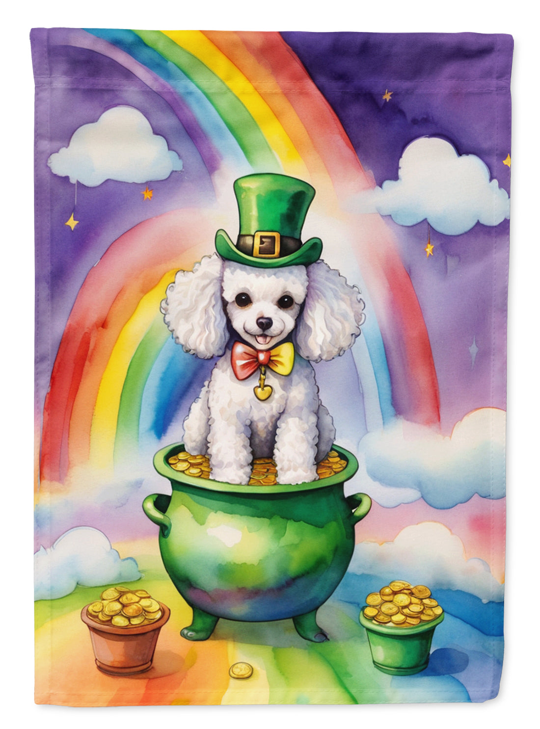 Buy this White Poodle St Patrick's Day Garden Flag