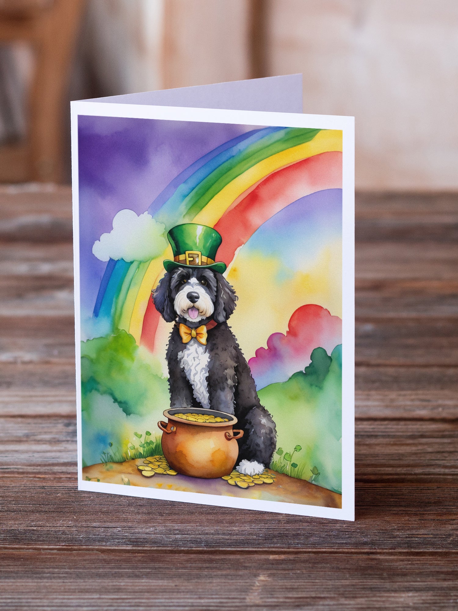 Buy this Portuguese Water Dog St Patrick's Day Greeting Cards Pack of 8