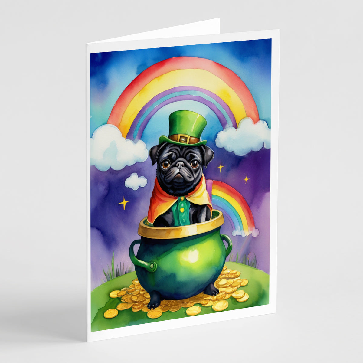 Buy this Pug St Patrick&#39;s Day Greeting Cards Pack of 8