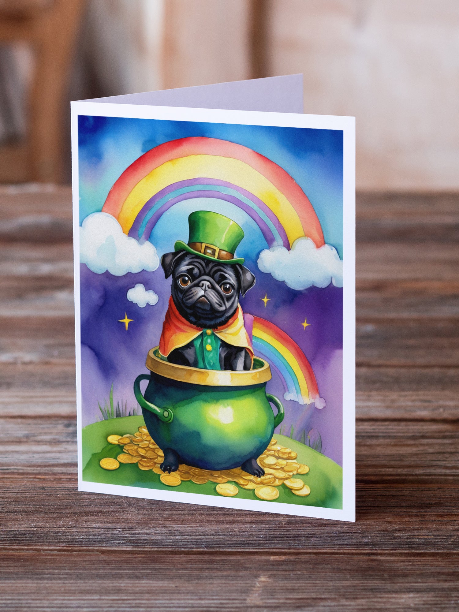 Buy this Pug St Patrick's Day Greeting Cards Pack of 8