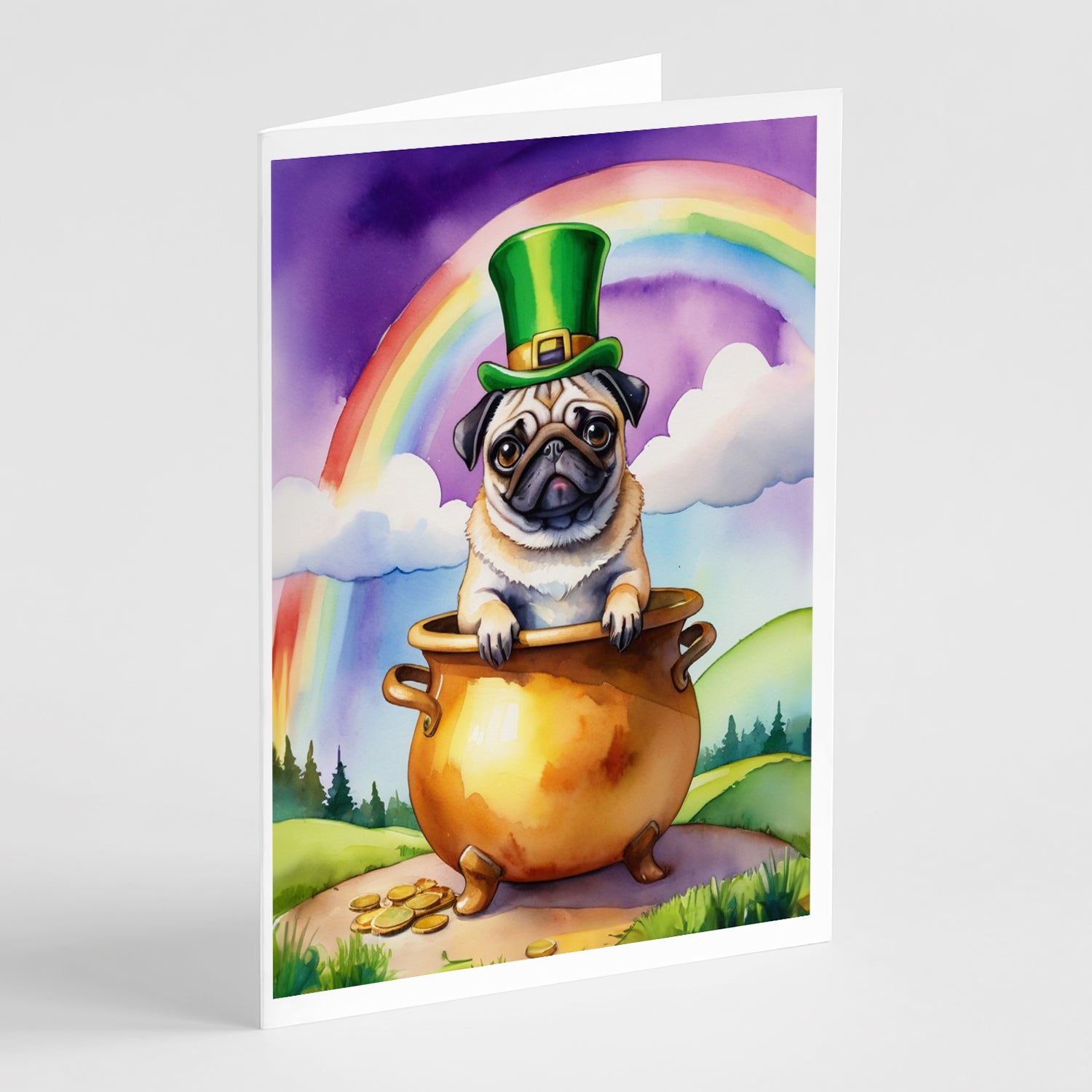 Buy this Pug St Patrick's Day Greeting Cards Pack of 8