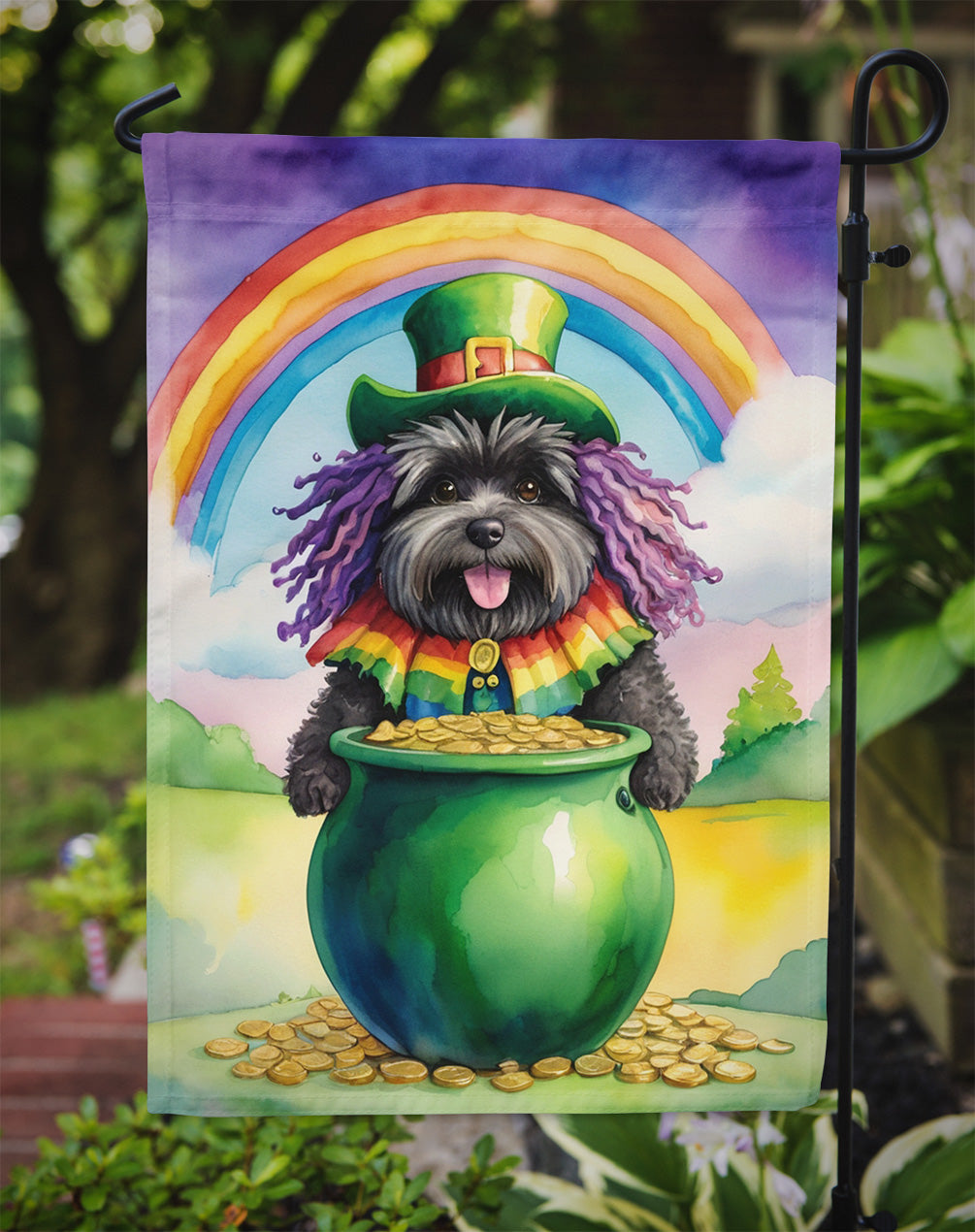 Puli St Patrick's Day Garden Flag