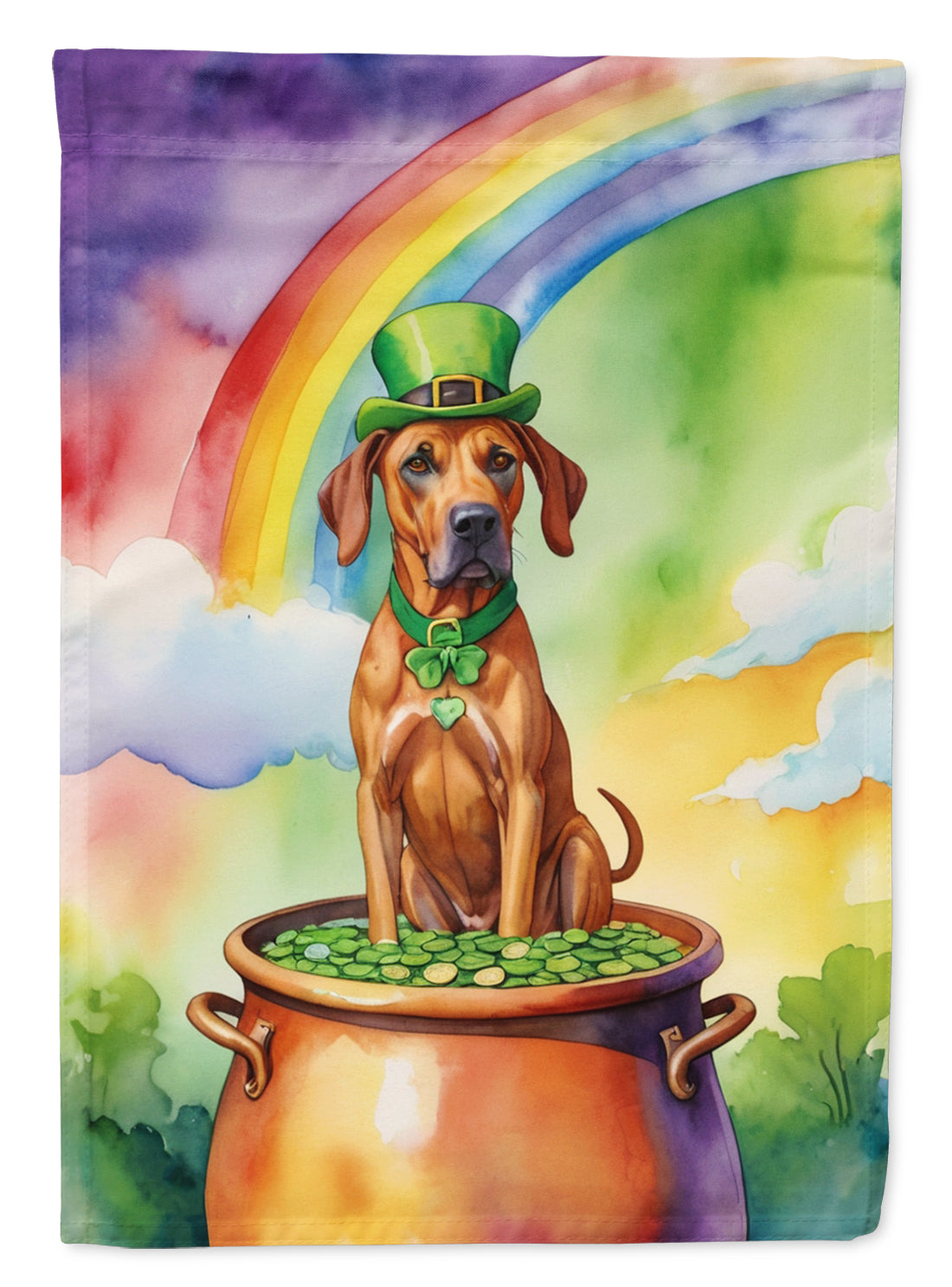 Buy this Rhodesian Ridgeback St Patrick&#39;s Day House Flag