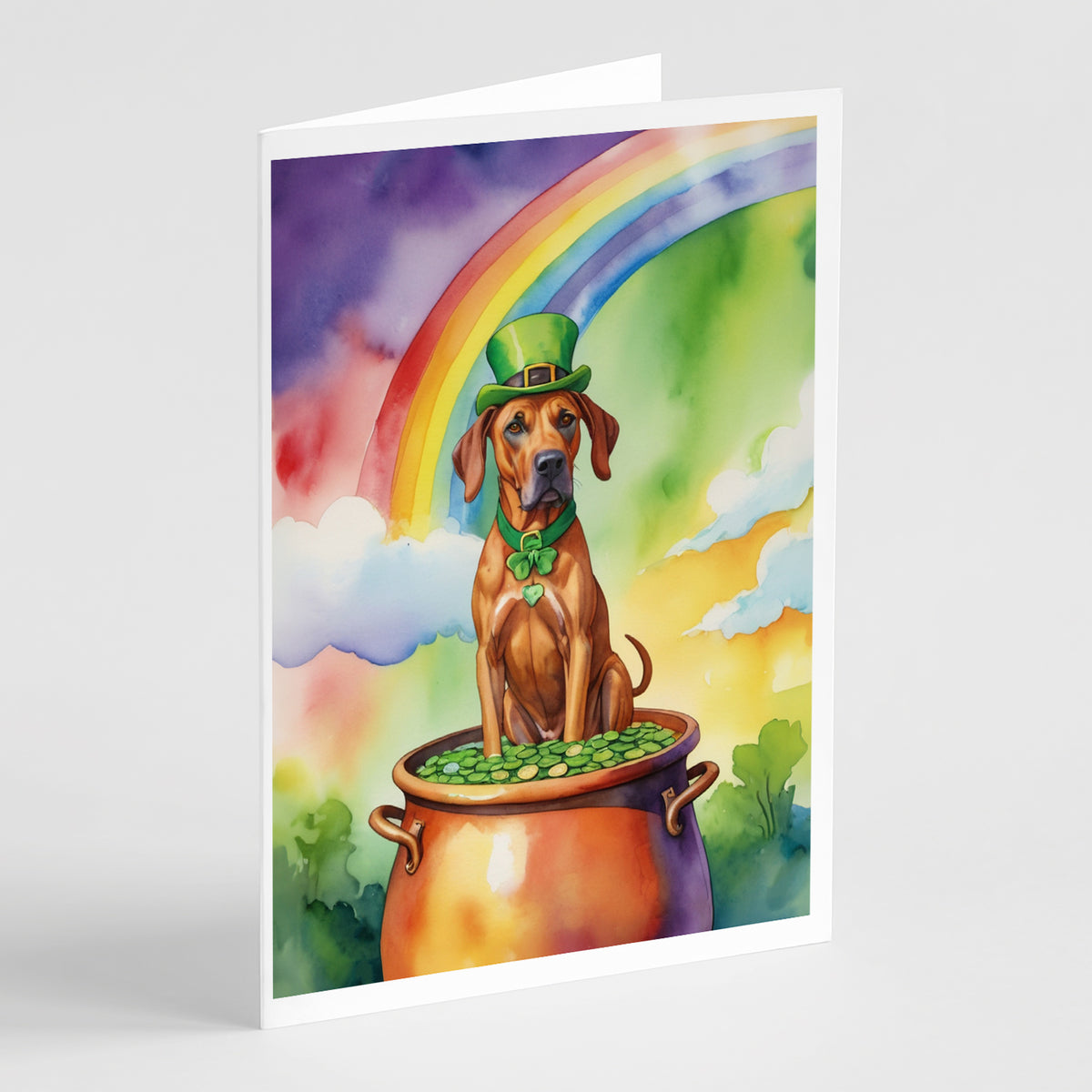 Buy this Rhodesian Ridgeback St Patrick&#39;s Day Greeting Cards Pack of 8