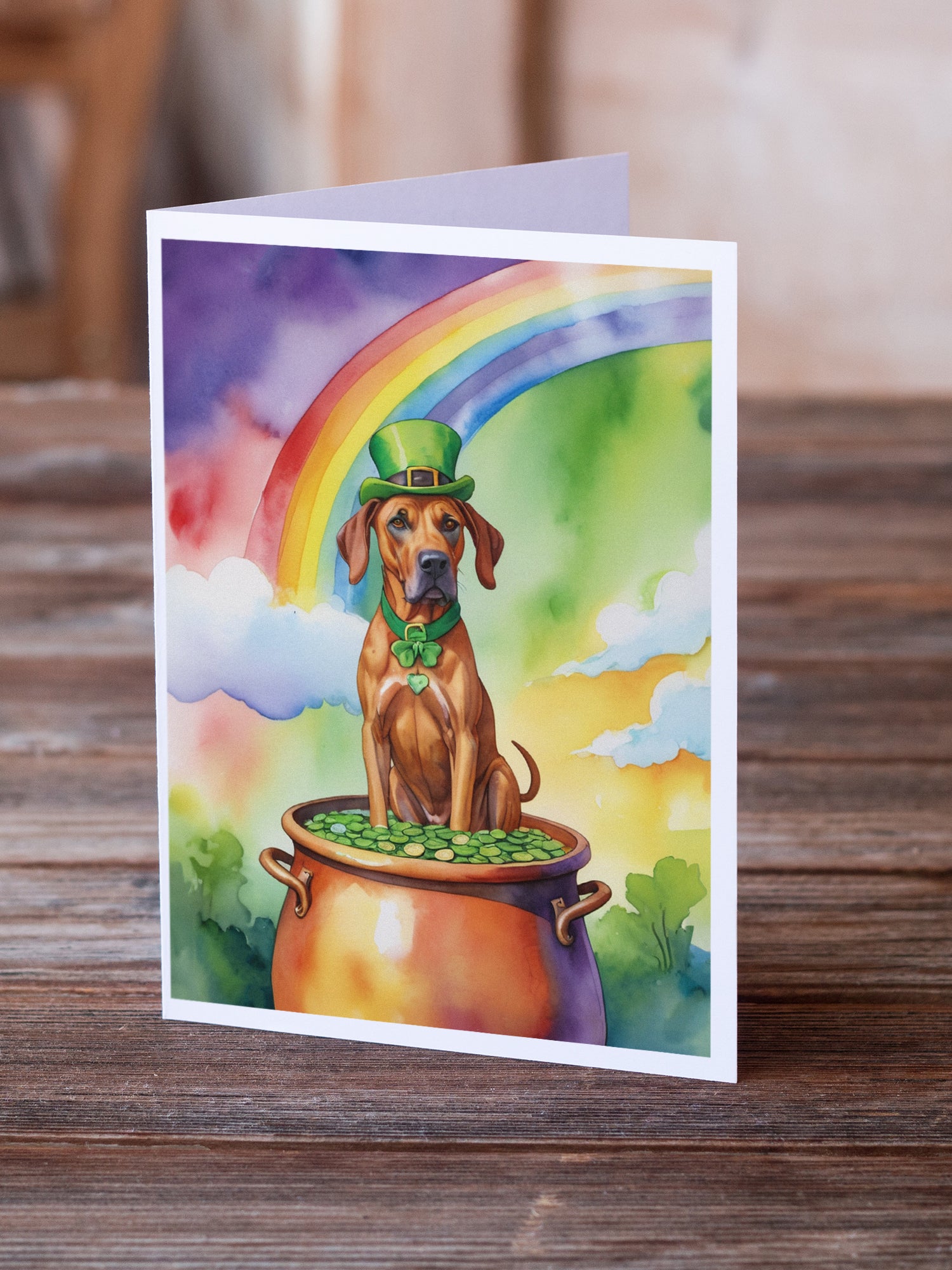 Buy this Rhodesian Ridgeback St Patrick's Day Greeting Cards Pack of 8