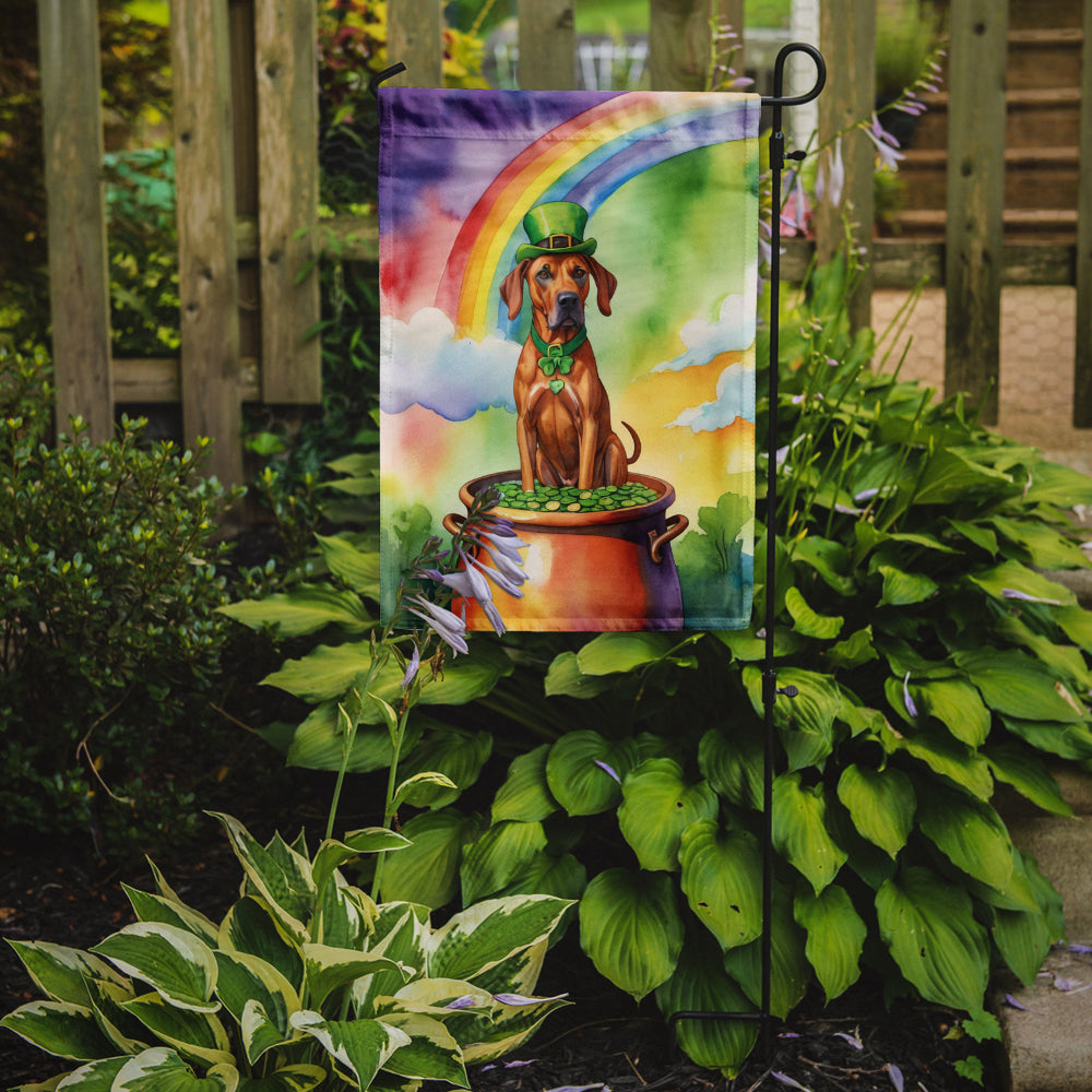 Buy this Rhodesian Ridgeback St Patrick's Day Garden Flag