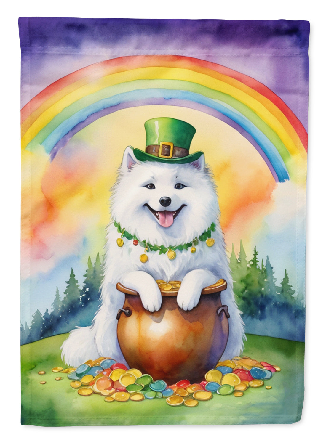 Buy this Samoyed St Patrick's Day House Flag