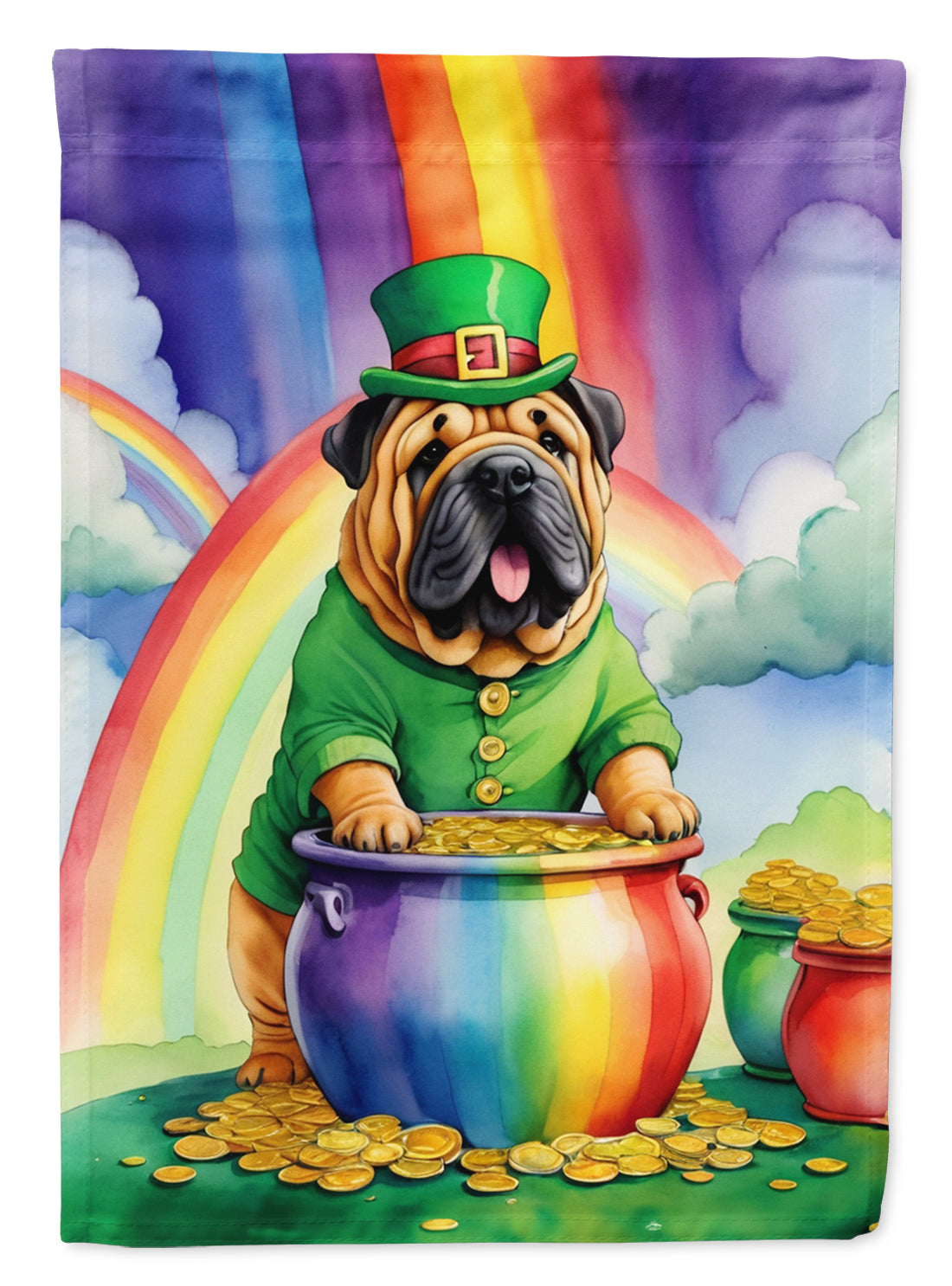 Buy this Shar Pei St Patrick&#39;s Day Garden Flag