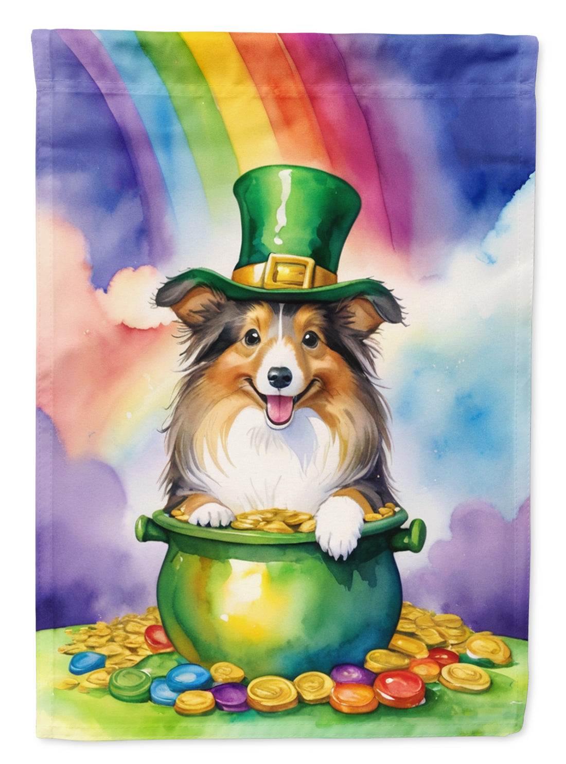 Buy this Sheltie St Patrick&#39;s Day Garden Flag