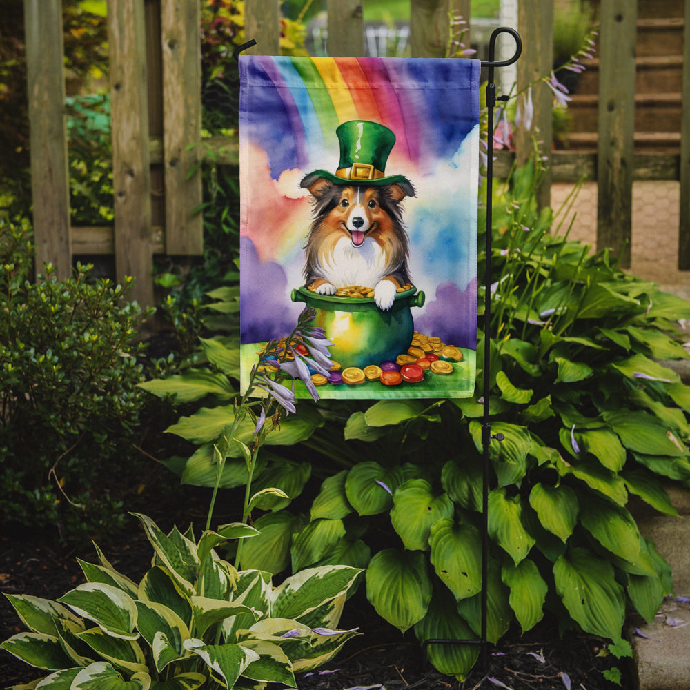 Sheltie St Patrick's Day Garden Flag