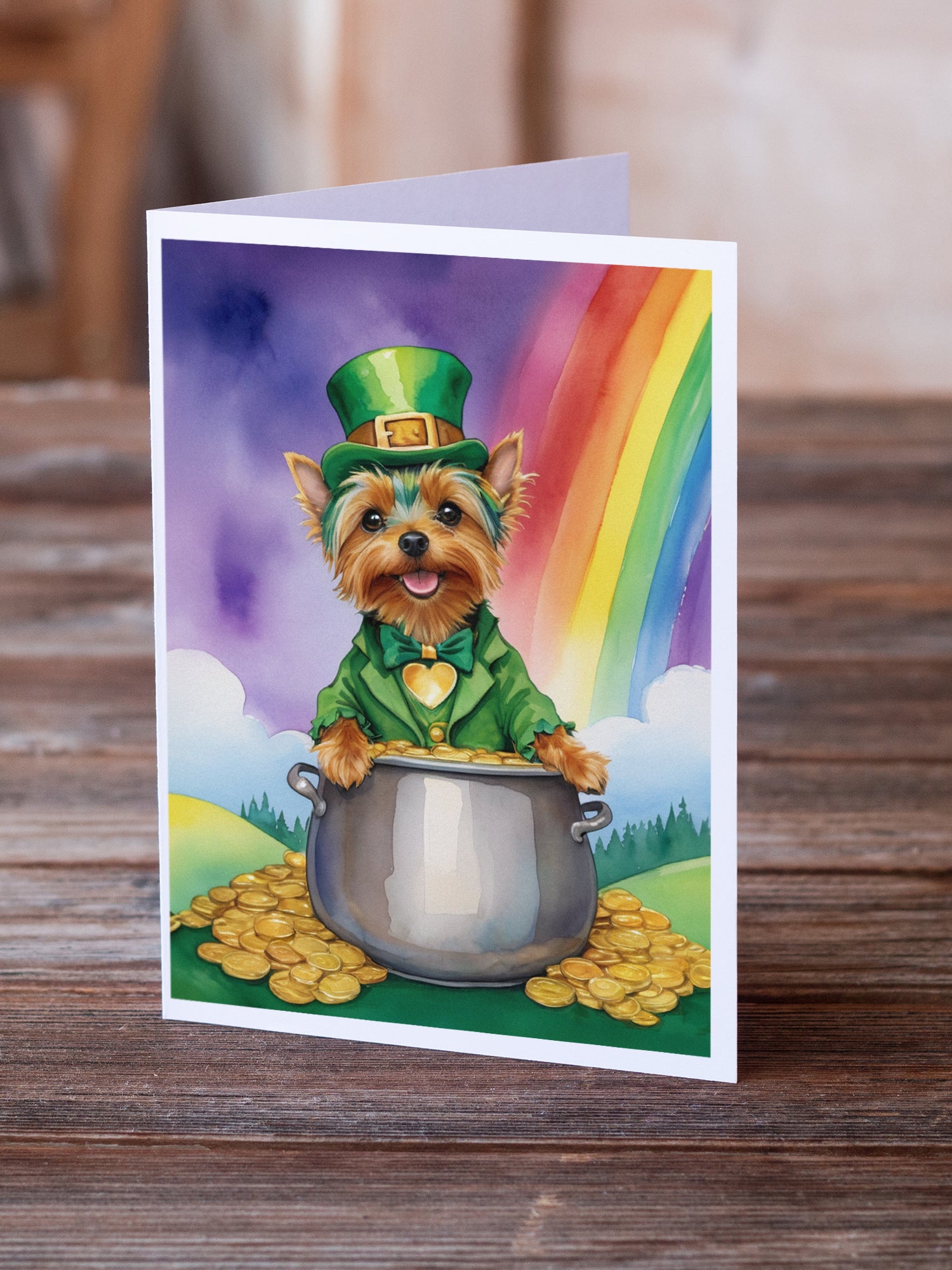 Silky Terrier St Patrick's Day Greeting Cards Pack of 8