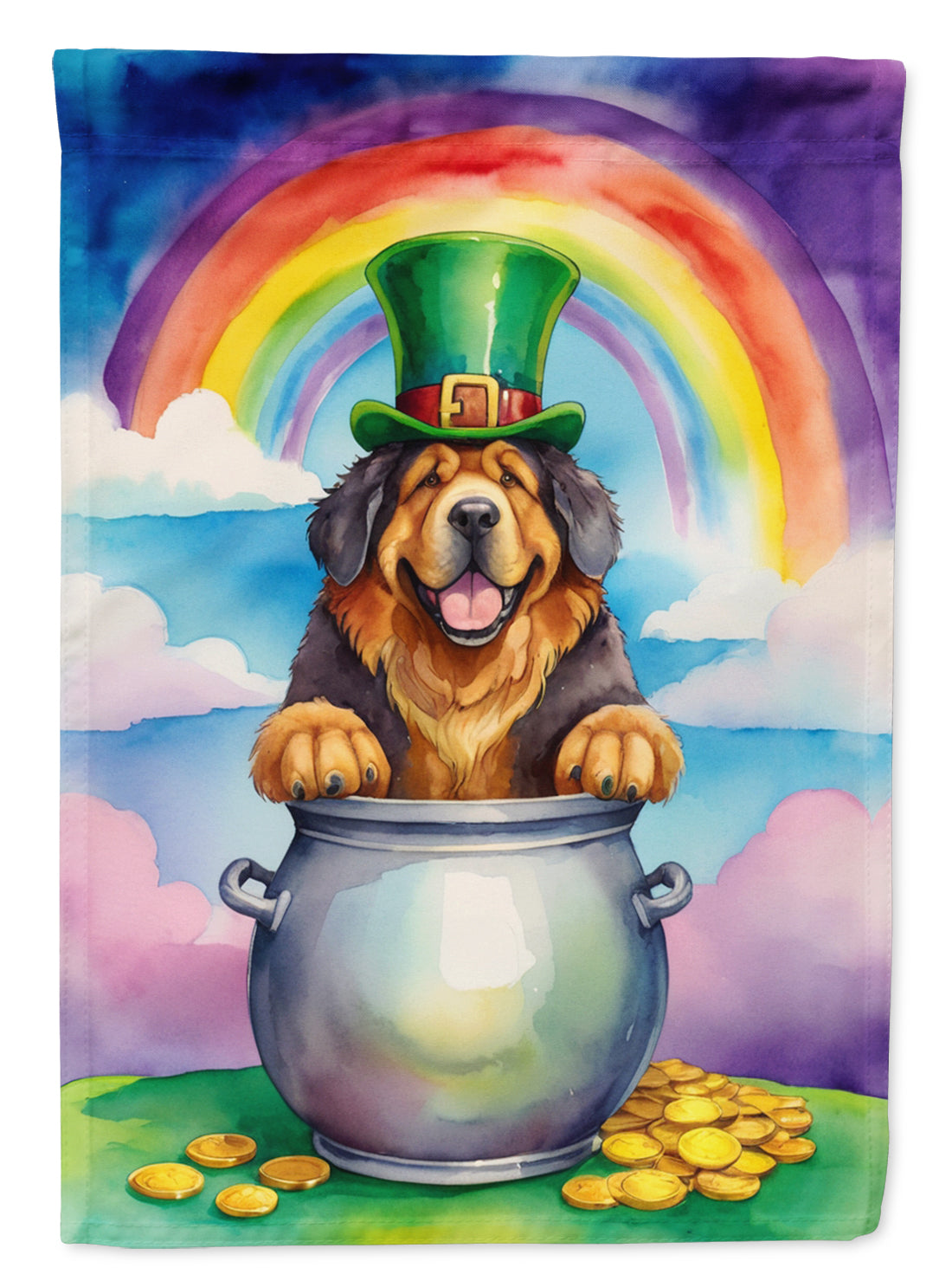 Buy this Tibetan Mastiff St Patrick&#39;s Day Garden Flag