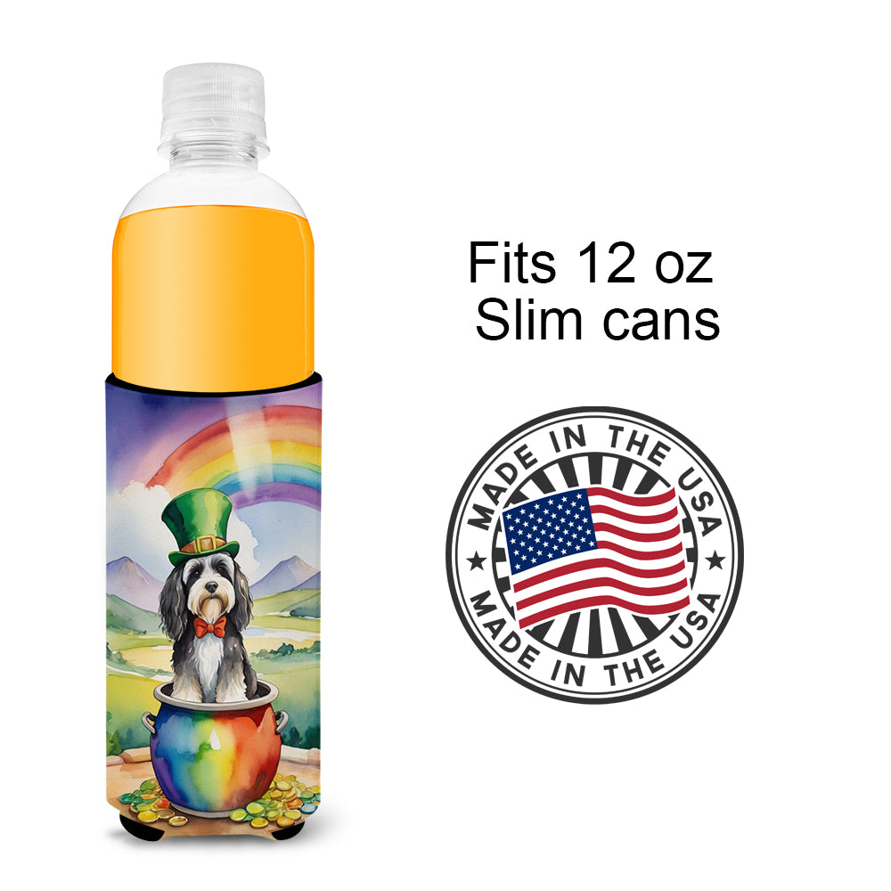 Tibetan Terrier St Patrick's Day Hugger for Ultra Slim Cans