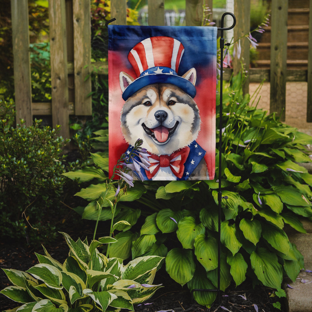 Akita Patriotic American Garden Flag