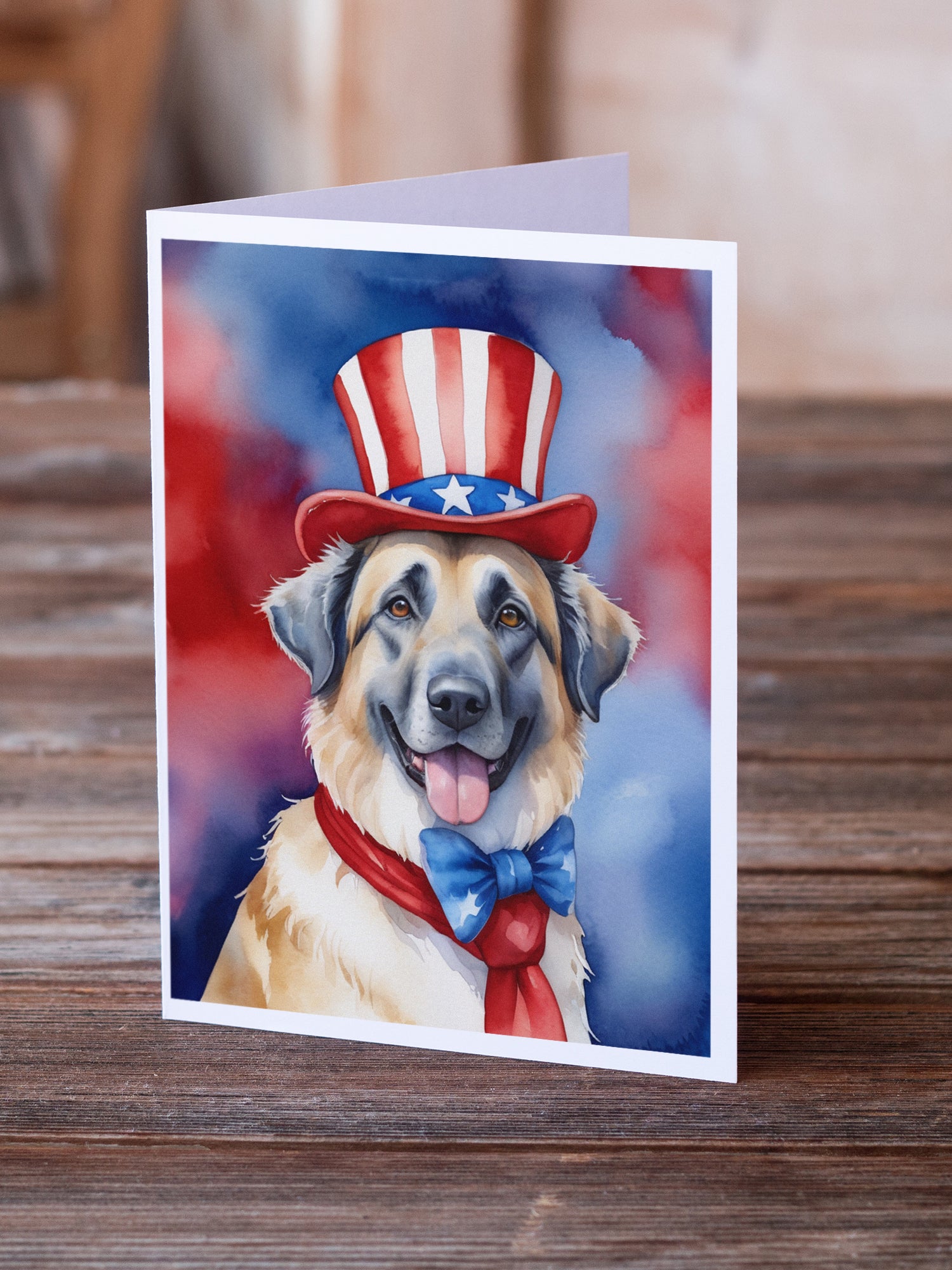 Buy this Anatolian Shepherd Patriotic American Greeting Cards Pack of 8