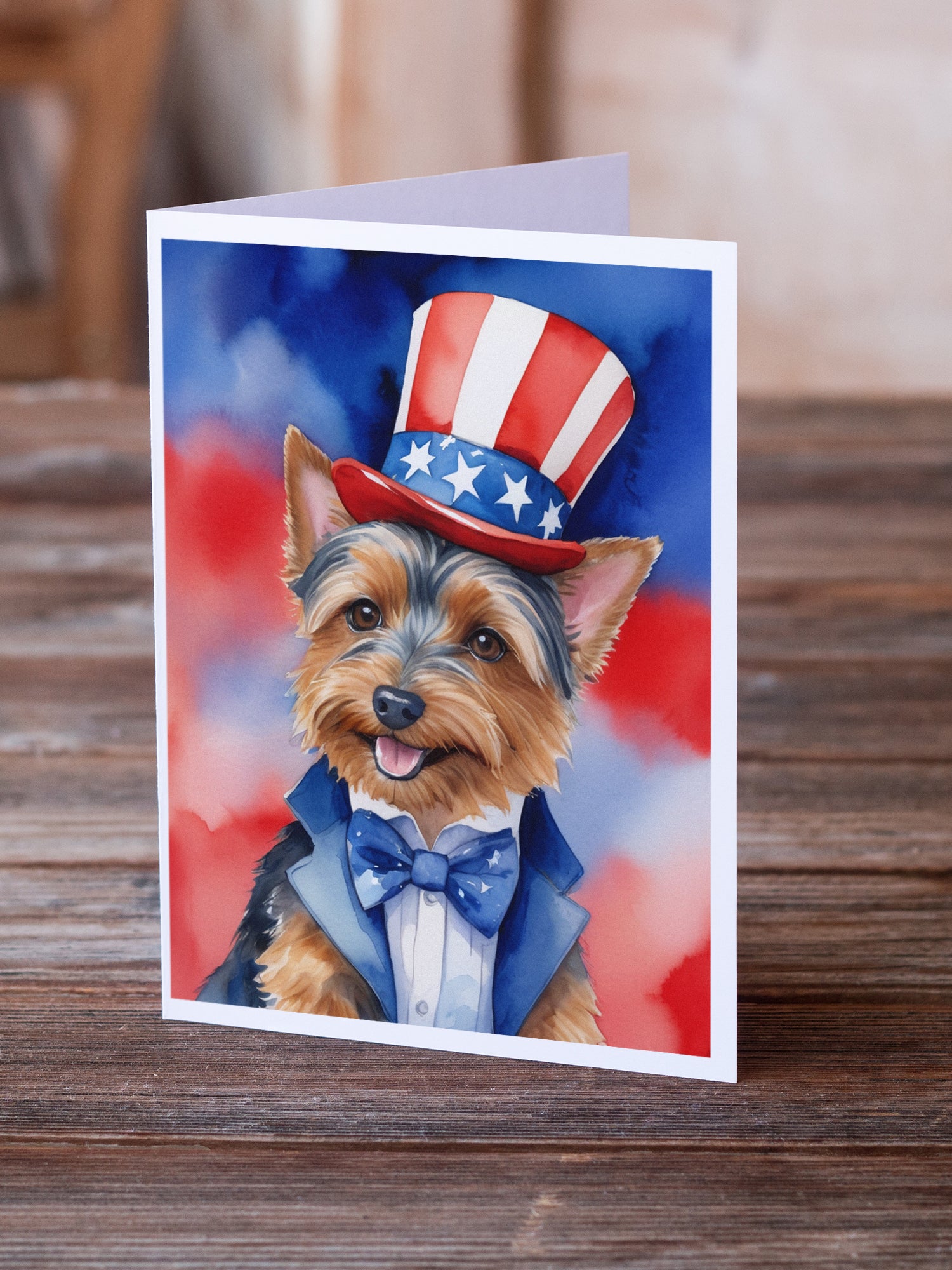 Buy this Australian Terrier Patriotic American Greeting Cards Pack of 8