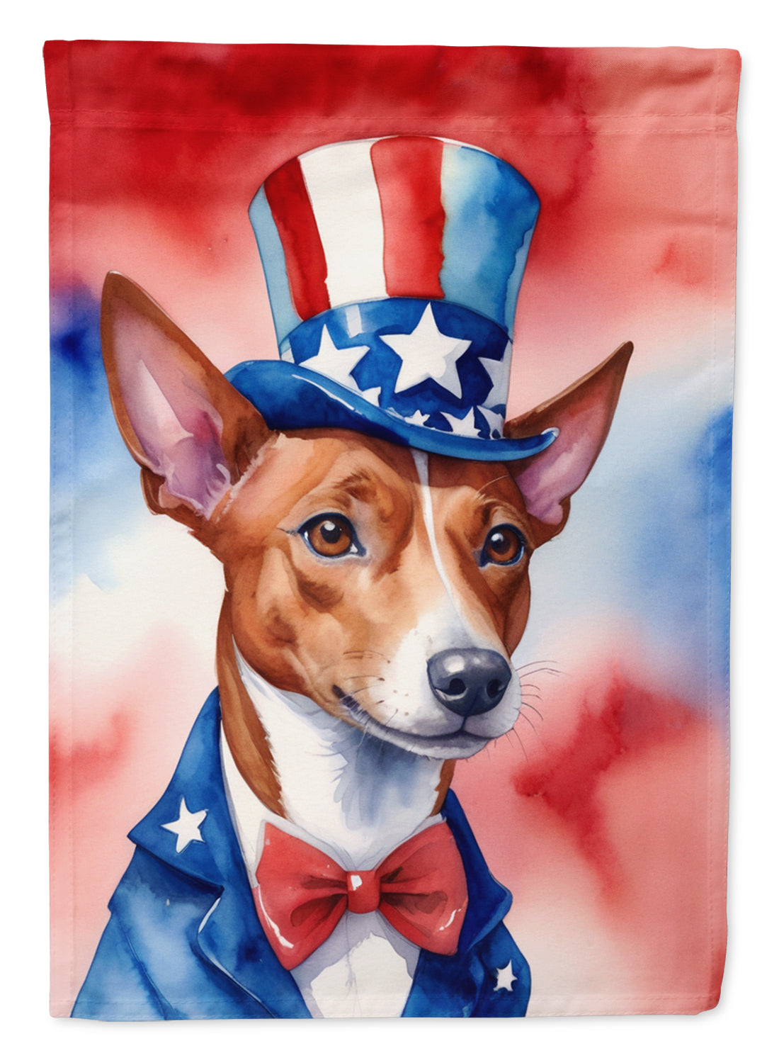 Buy this Basenji Patriotic American House Flag