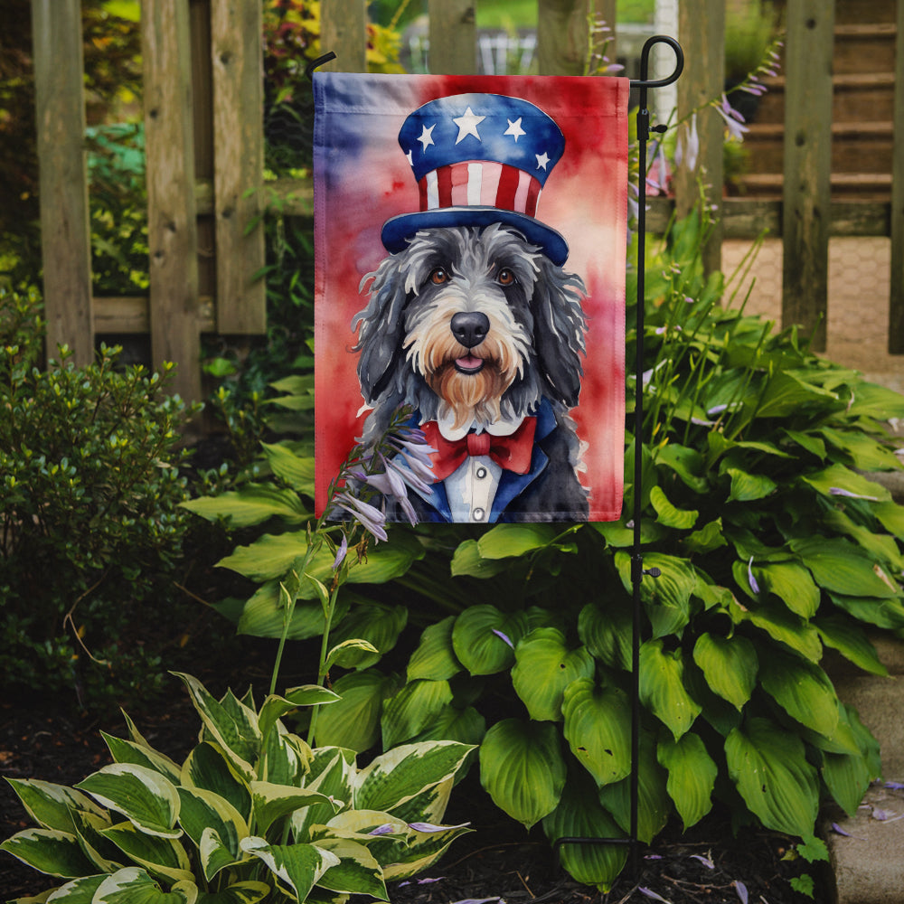 Buy this Bergamasco Sheepdog Patriotic American Garden Flag