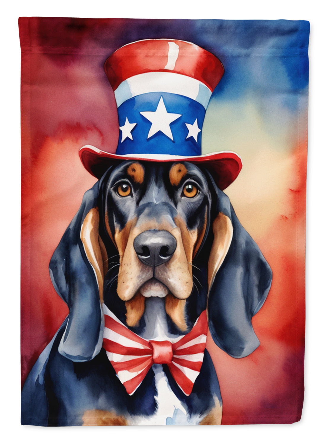 Buy this Black and Tan Coonhound Patriotic American Garden Flag