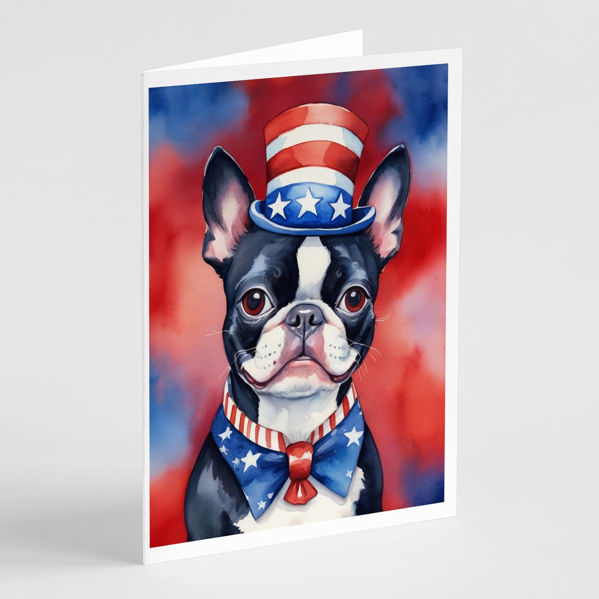 Buy this Boston Terrier Patriotic American Greeting Cards Pack of 8