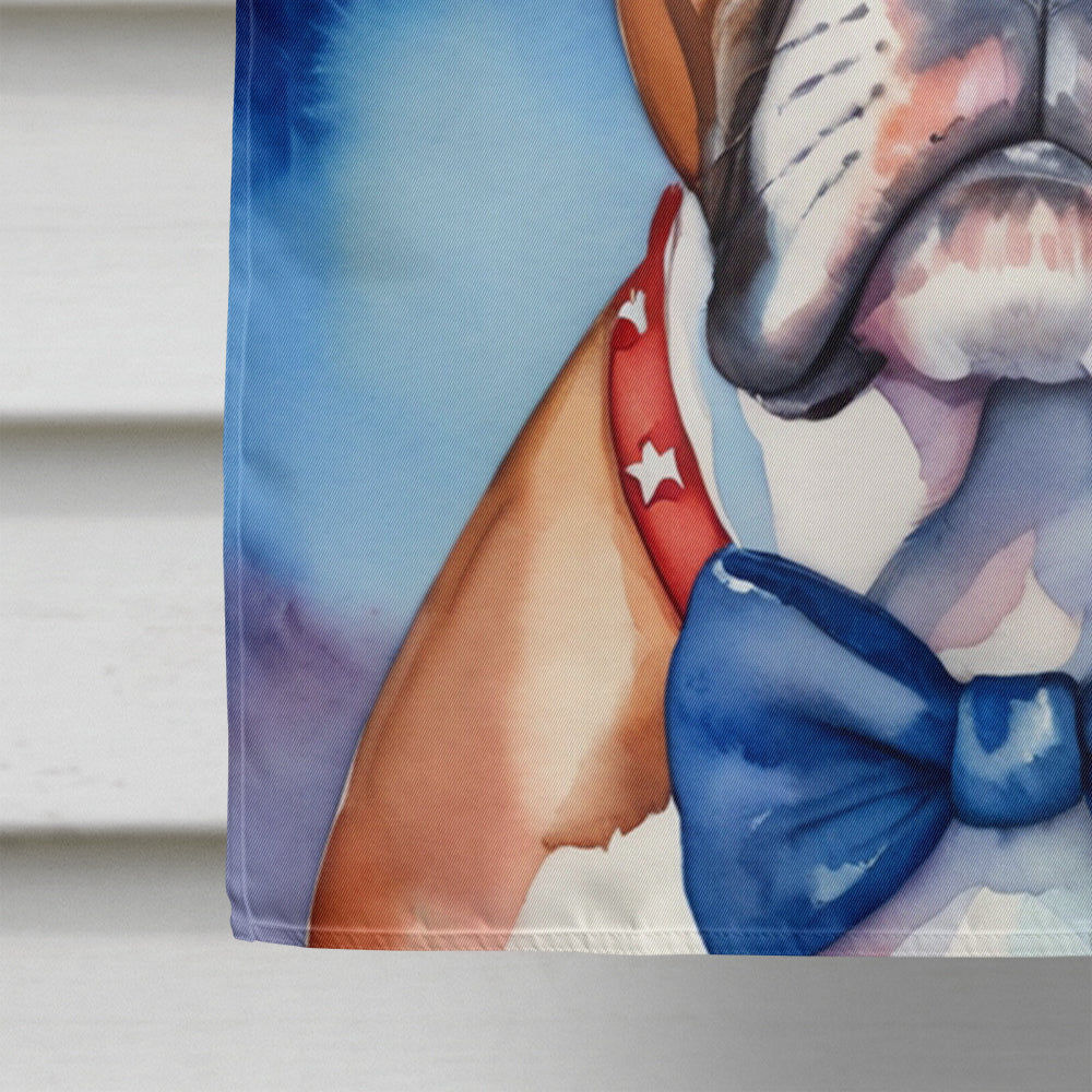 Boxer Patriotic American House Flag