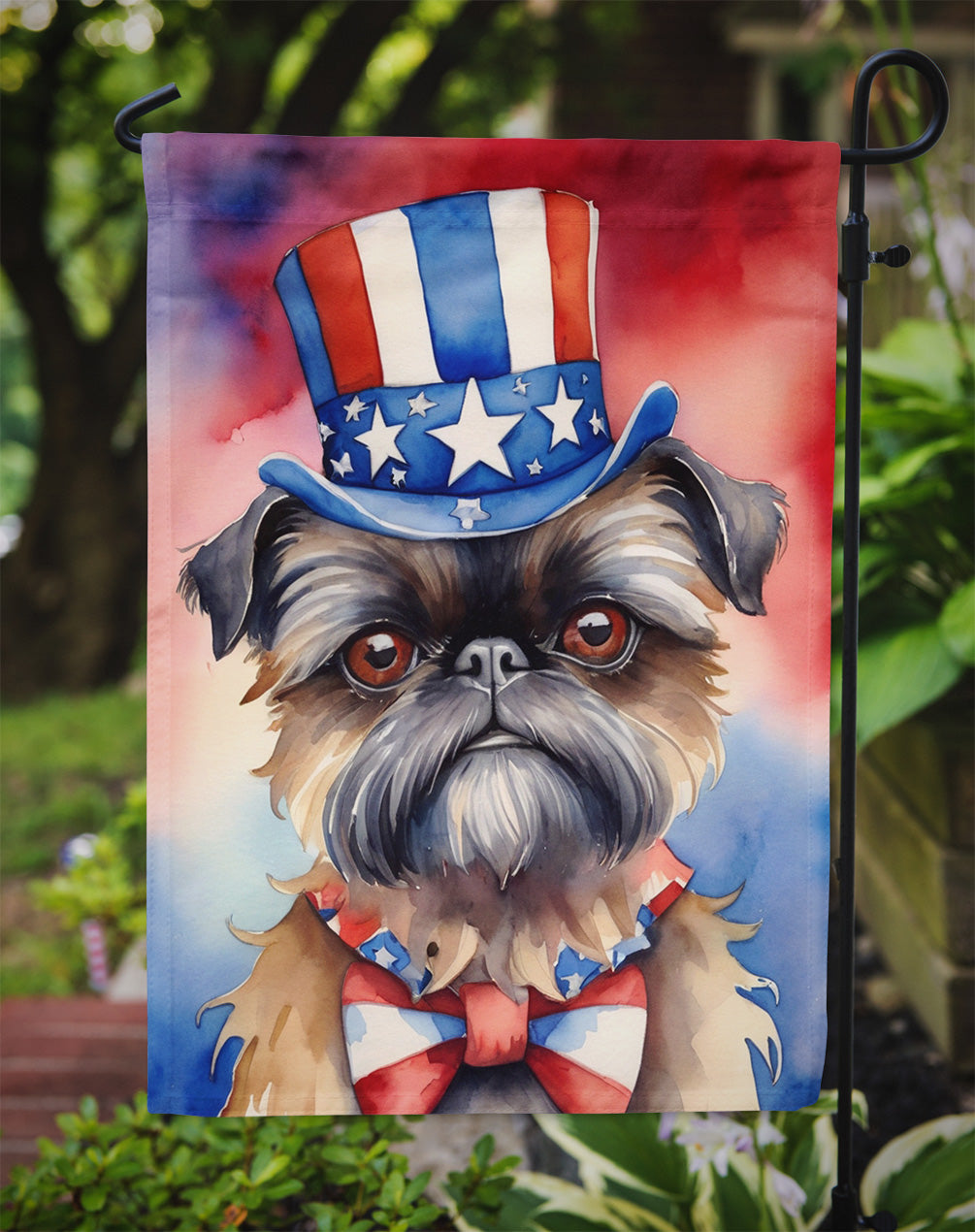 Brussels Griffon Patriotic American Garden Flag