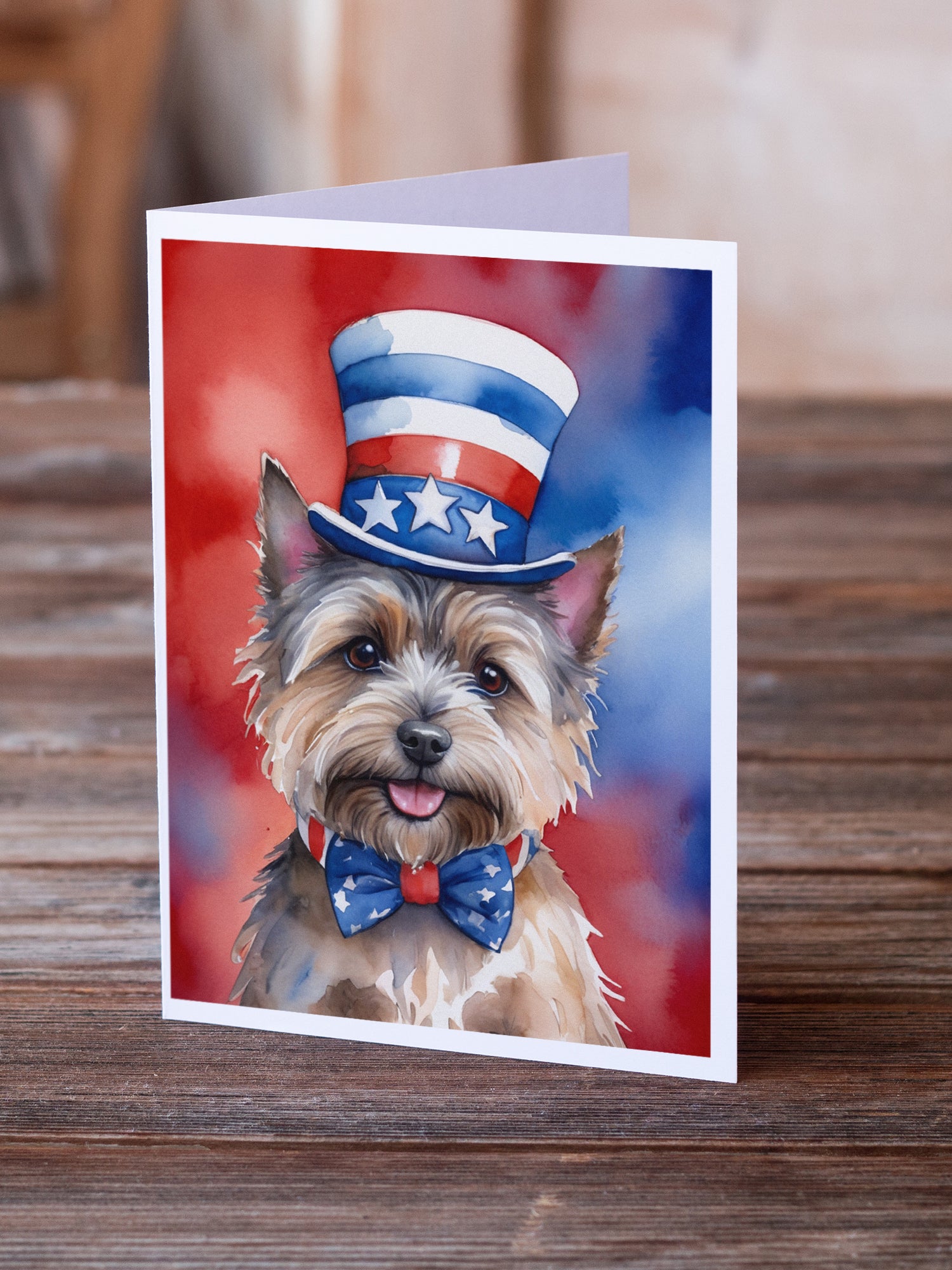 Buy this Cairn Terrier Patriotic American Greeting Cards Pack of 8