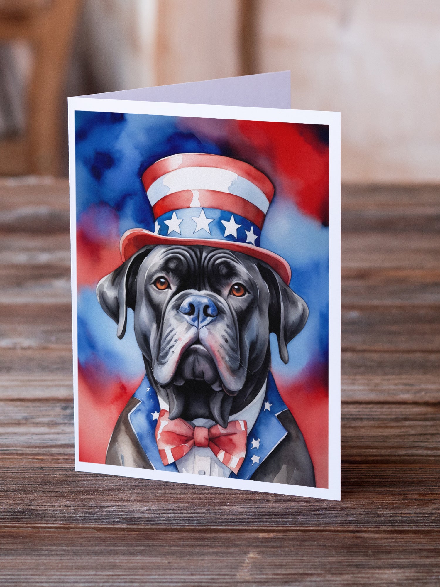 Cane Corso Patriotic American Greeting Cards Pack of 8