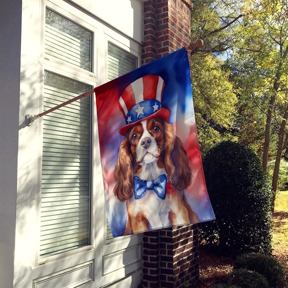 Cavalier Spaniel Patriotic American House Flag