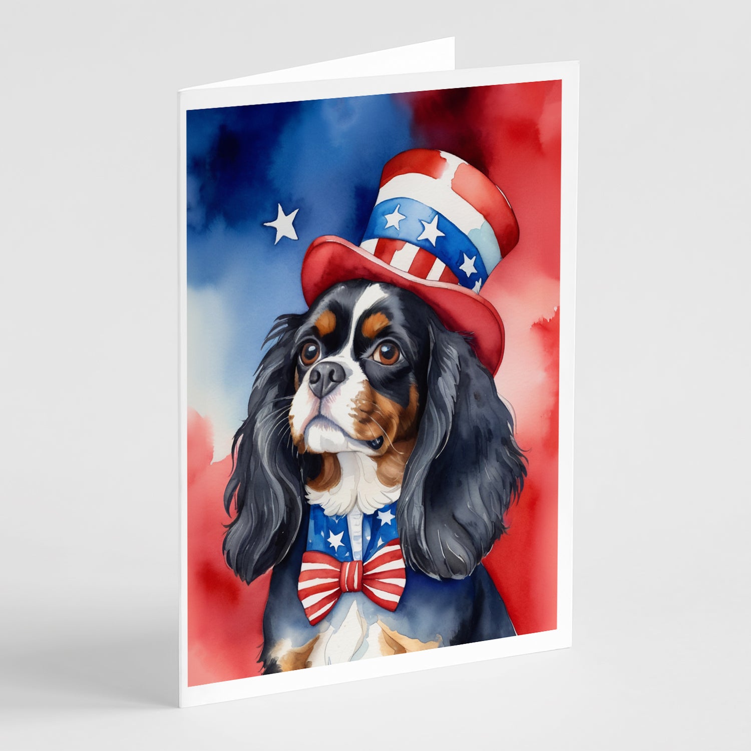 Buy this Cavalier Spaniel Patriotic American Greeting Cards Pack of 8