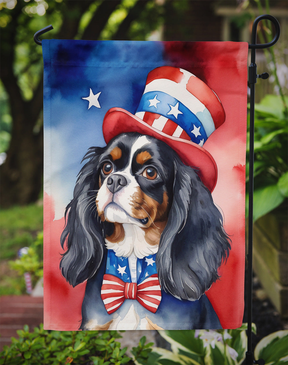 Cavalier Spaniel Patriotic American Garden Flag