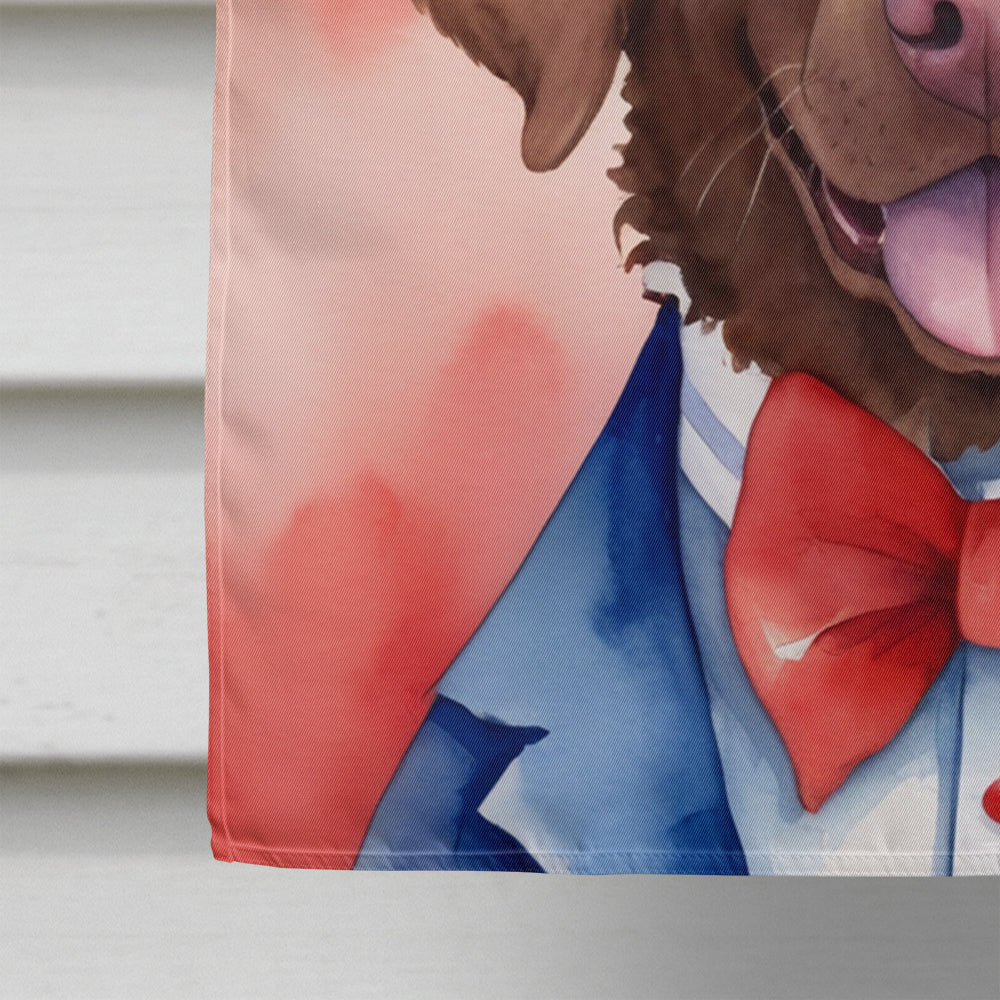 Chesapeake Bay Retriever Patriotic American House Flag