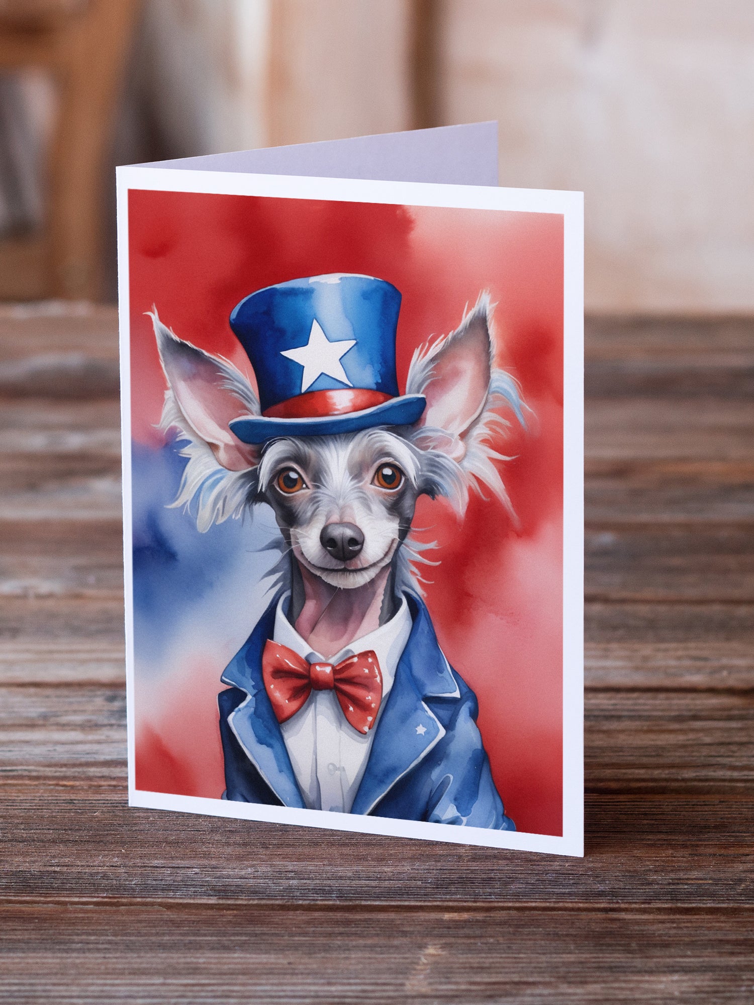 Buy this Chinese Crested Patriotic American Greeting Cards Pack of 8