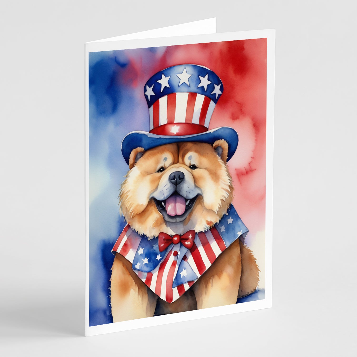 Buy this Chow Chow Patriotic American Greeting Cards Pack of 8