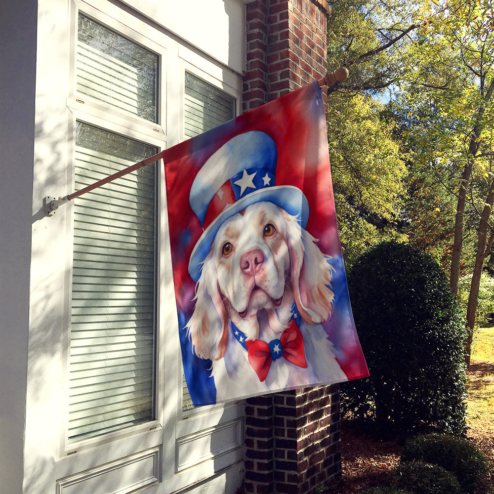 Clumber Spaniel Patriotic American House Flag