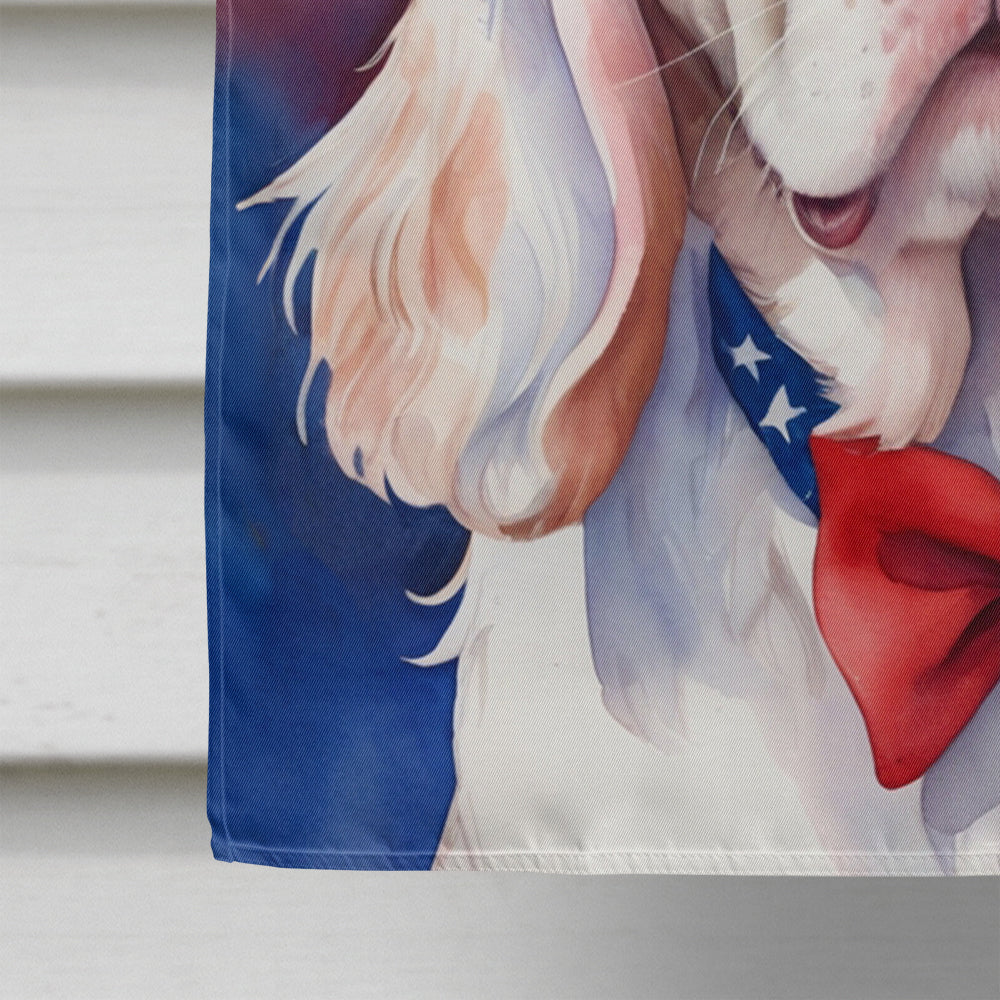 Clumber Spaniel Patriotic American House Flag