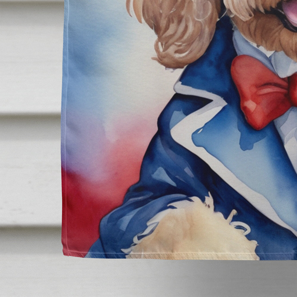 Cockapoo Patriotic American House Flag