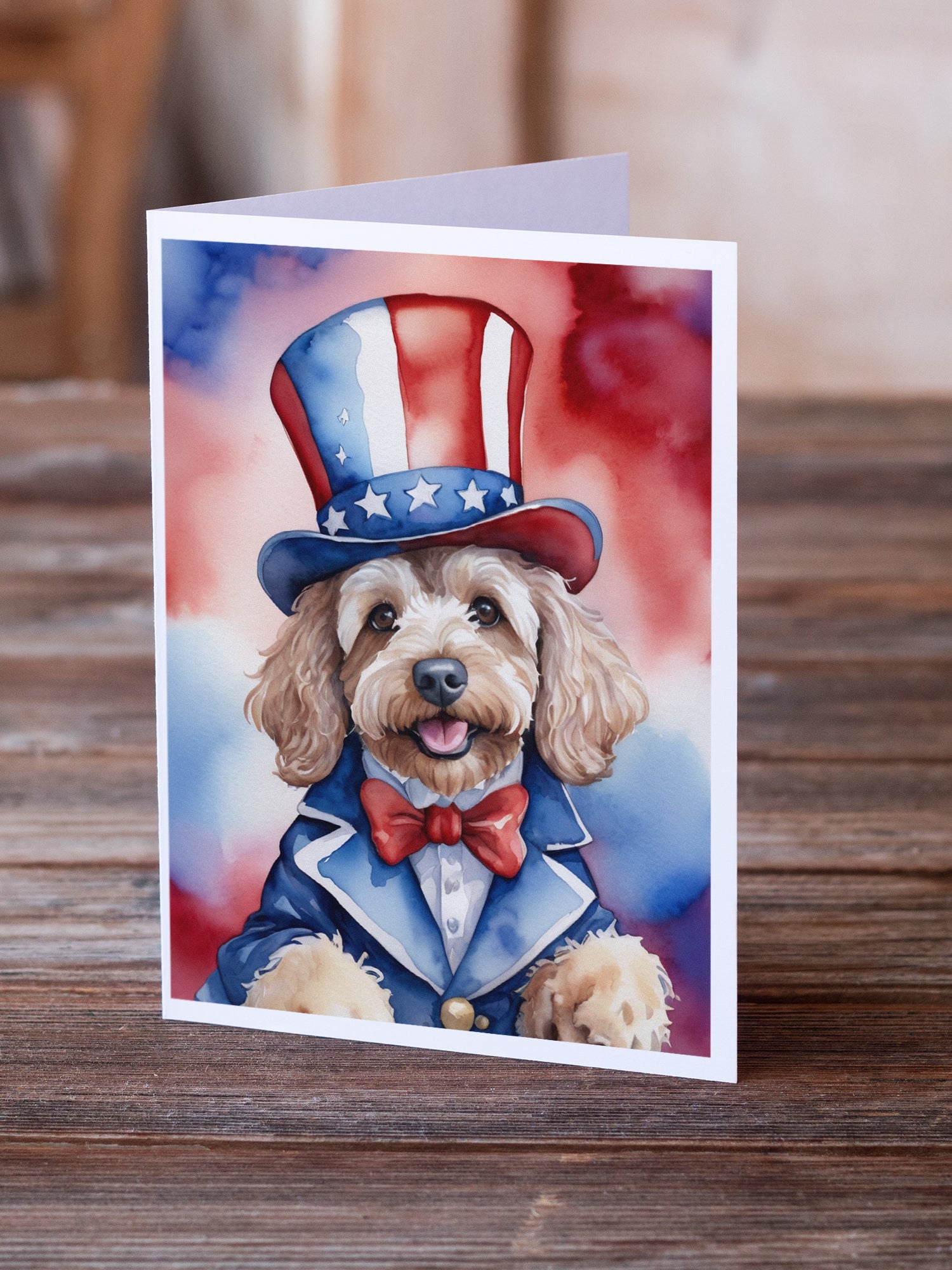 Buy this Cockapoo Patriotic American Greeting Cards Pack of 8