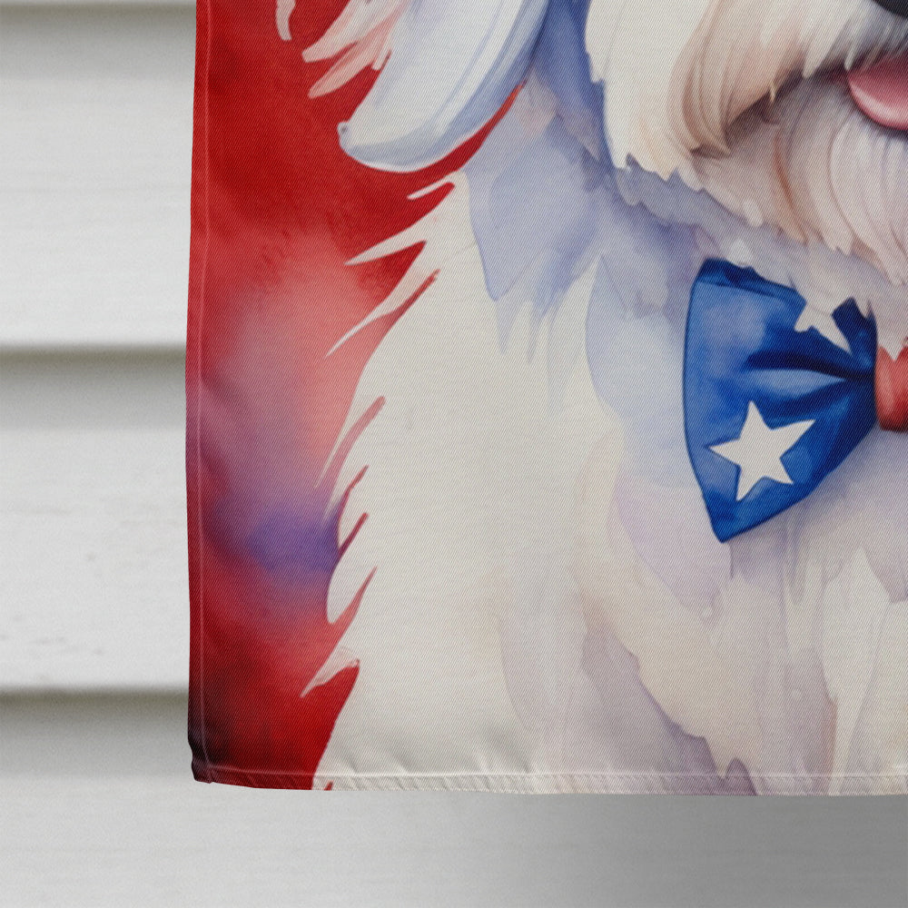 Coton de Tulear Patriotic American House Flag