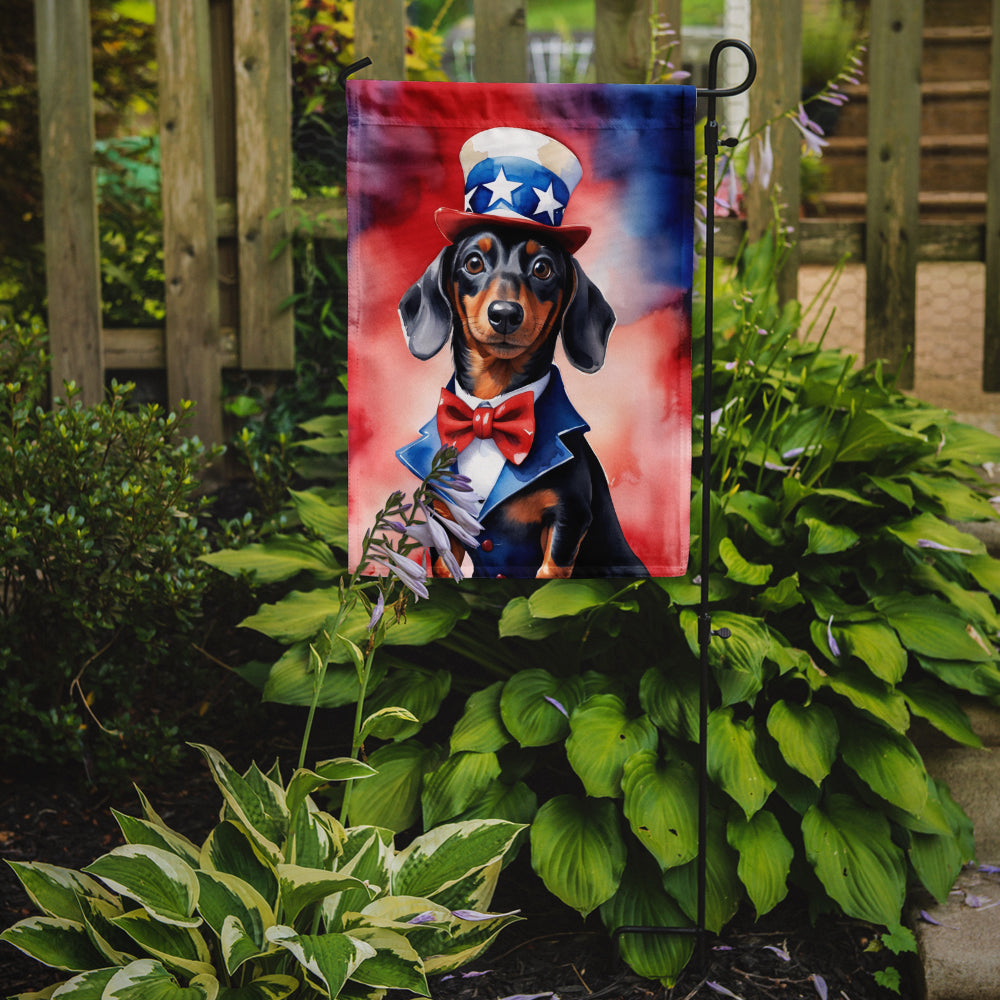 Dachshund Patriotic American Garden Flag